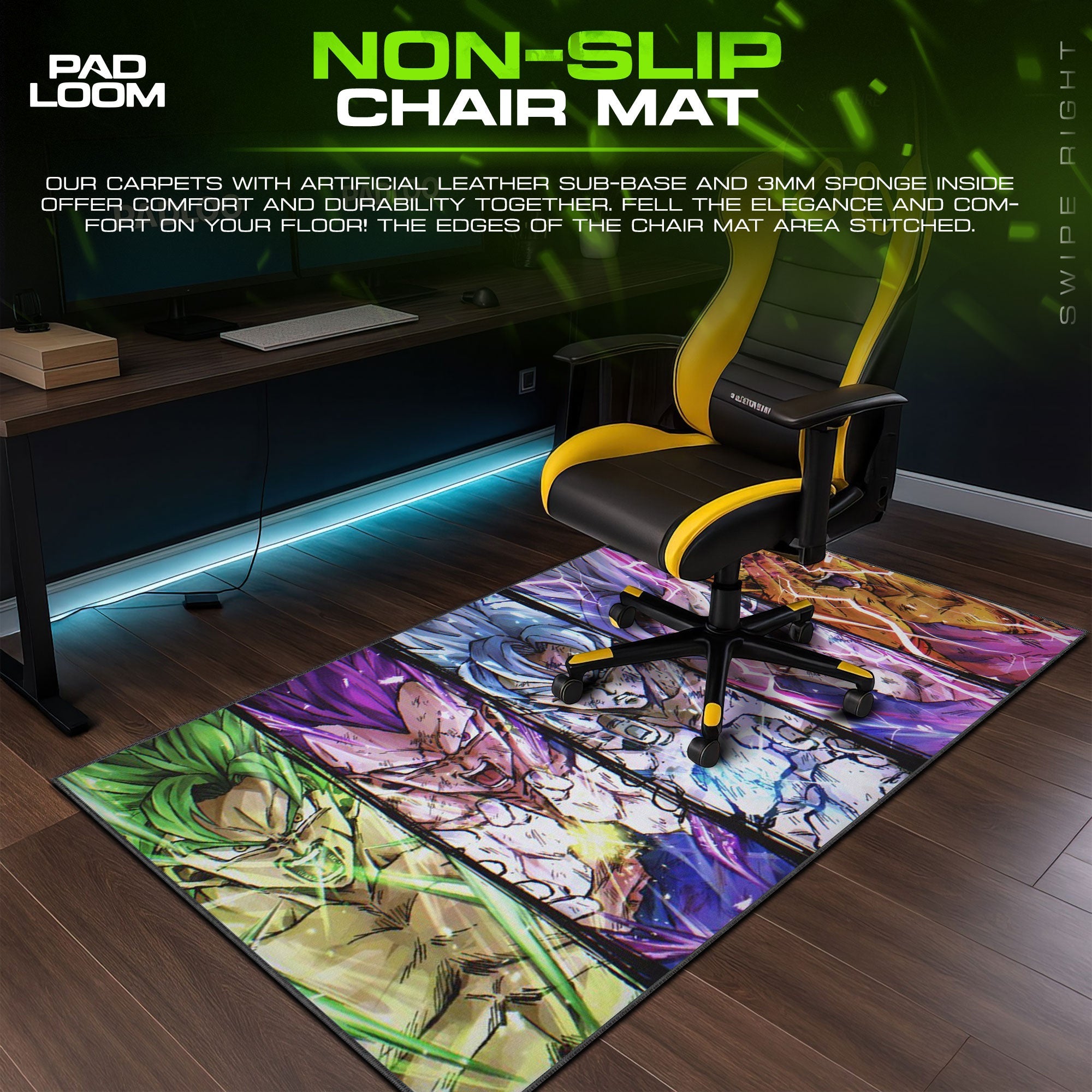 Son Goku Mouse Pad - Fusion Force Anime Desk Mat Padloom