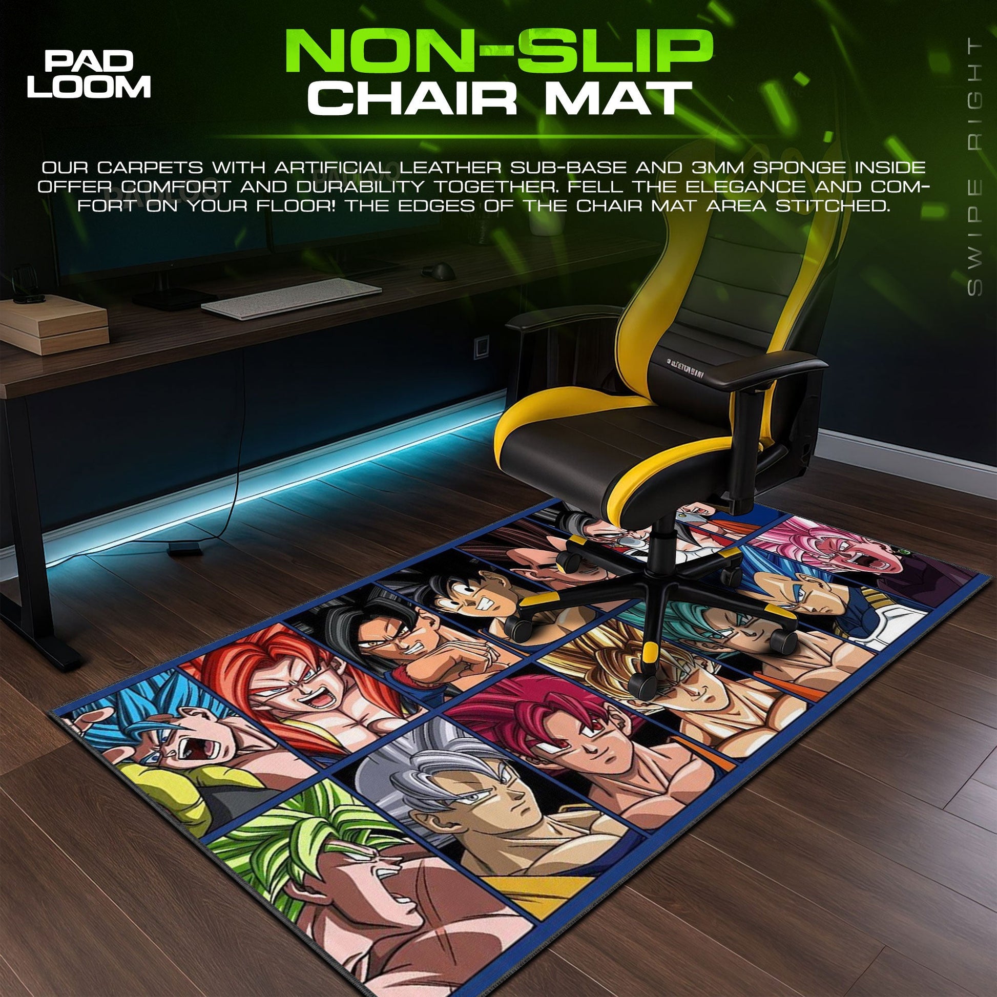 Son Goku Mouse Pad - Saiyan Legends Anime Desk Mat Padloom