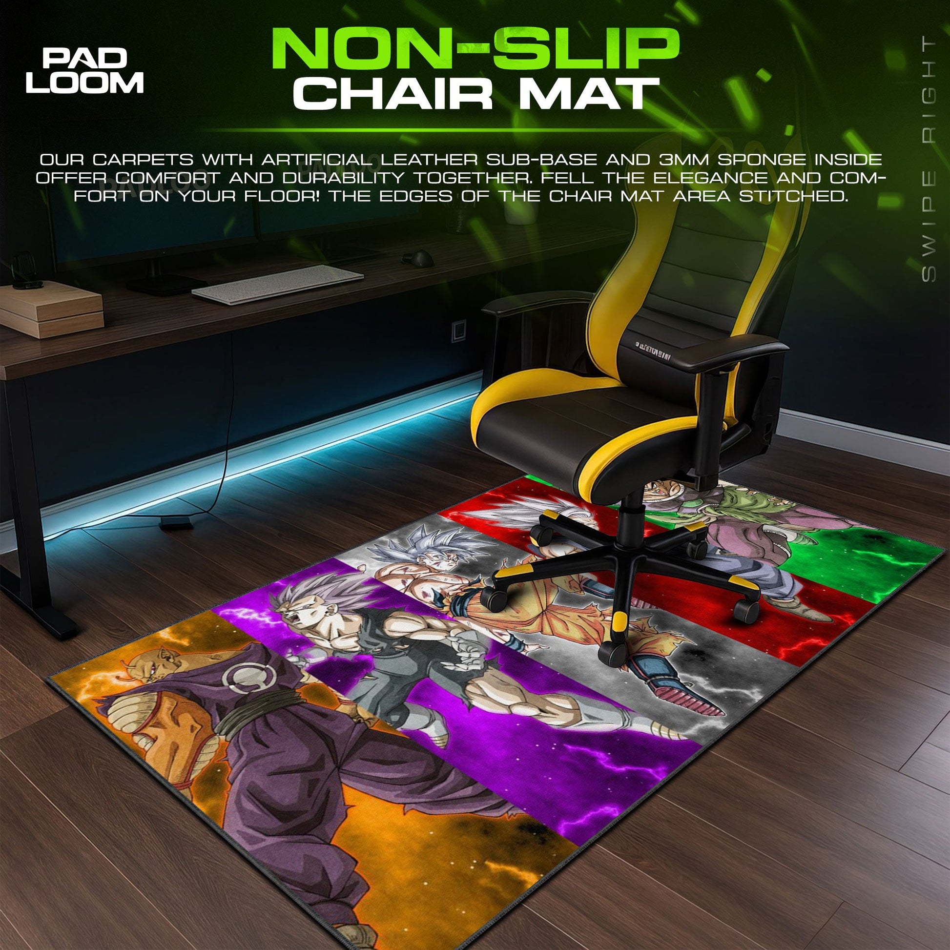 Son Goku Mouse Pad - Saiyan Power Anime Desk Mat Padloom