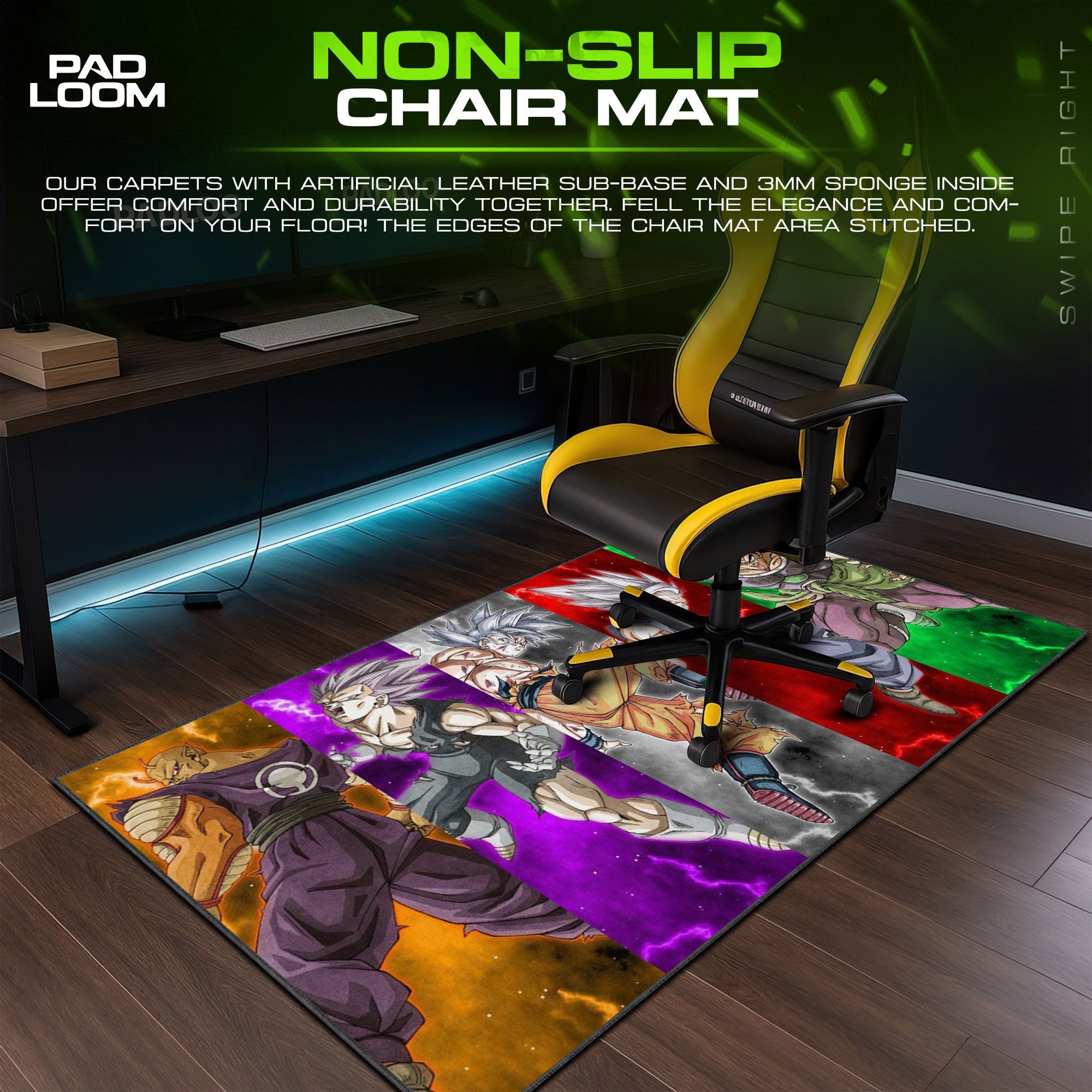 Son Goku Mouse Pad - Saiyan Power Anime Desk Mat Padloom