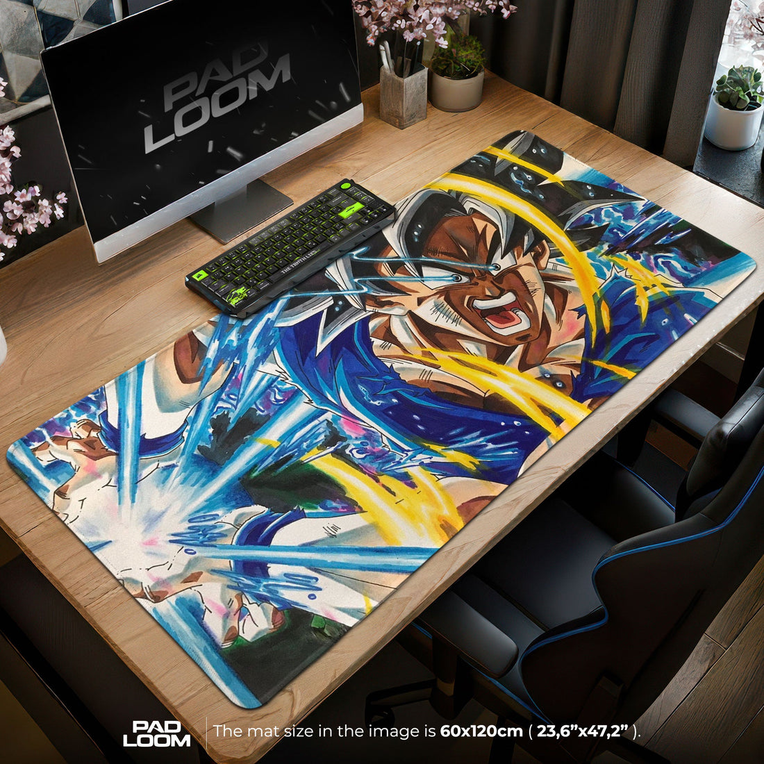 Son Goku Mouse Pad - Ultra Instinct Burst Anime Desk Mat Padloom