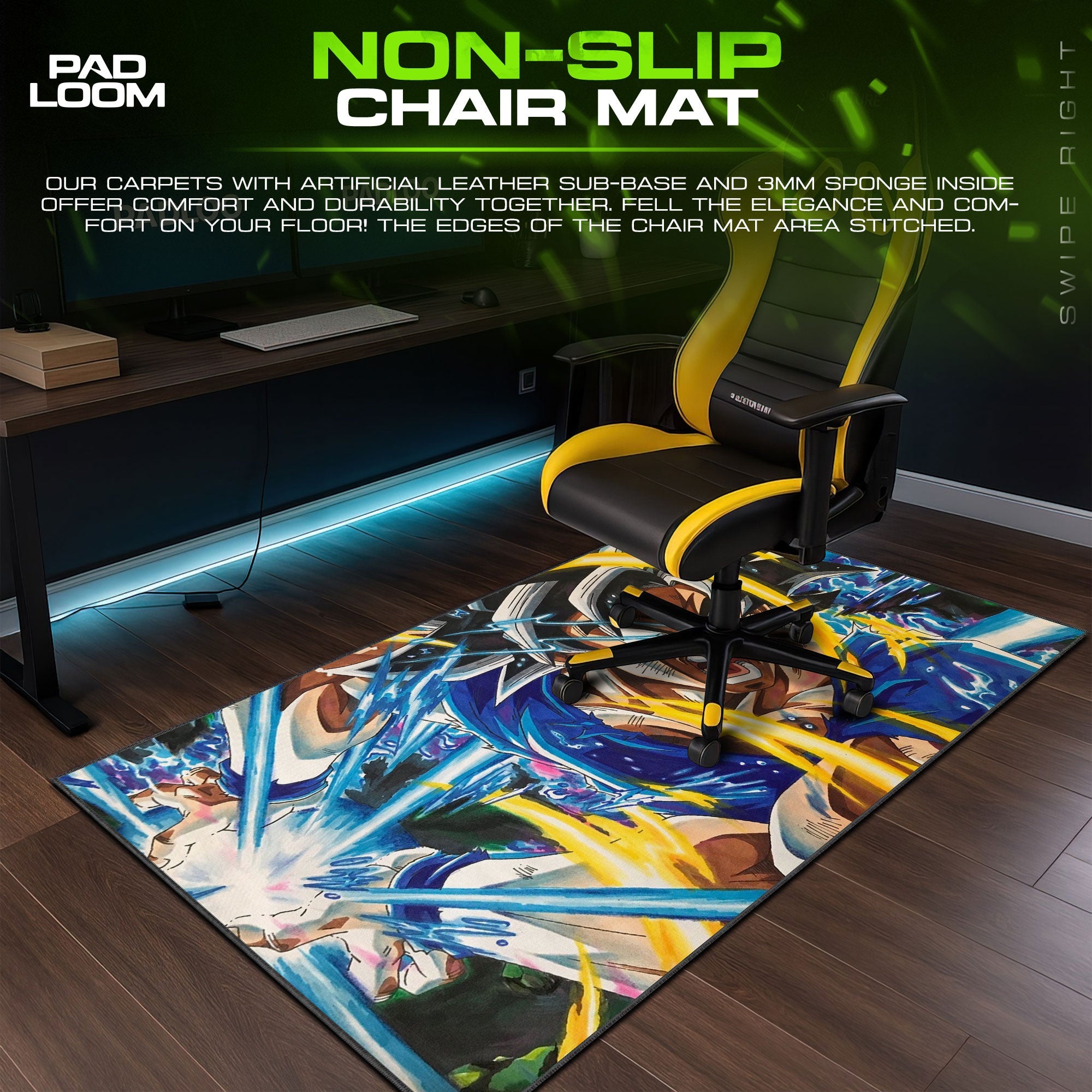 Son Goku Mouse Pad - Ultra Instinct Burst Anime Desk Mat Padloom