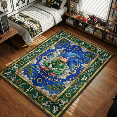 Sonic The Hedgehog Gotta Go Slow Rug - Chill Hypebeast Floor Mat