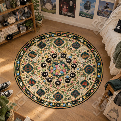 Soot Sprite Medallion Round Rug - Studio Ghibli Chair Mat