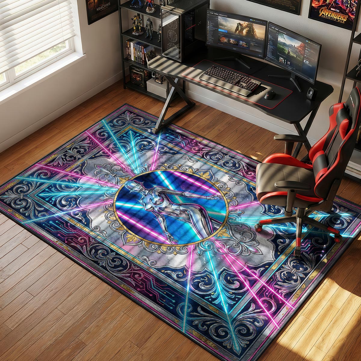 Sorayama Chrome Robot Floor Decor rug — main product view