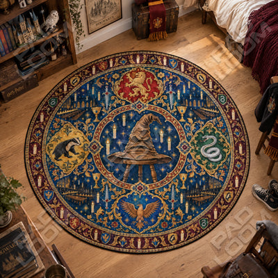 Sorting Hat Candlelit Round Rug - Harry Potter Chair Mat