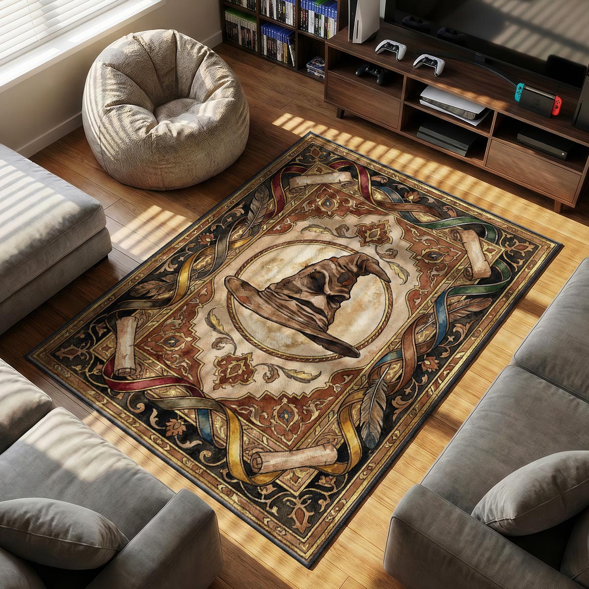 Sorting Hat themed area rug for home decor fans