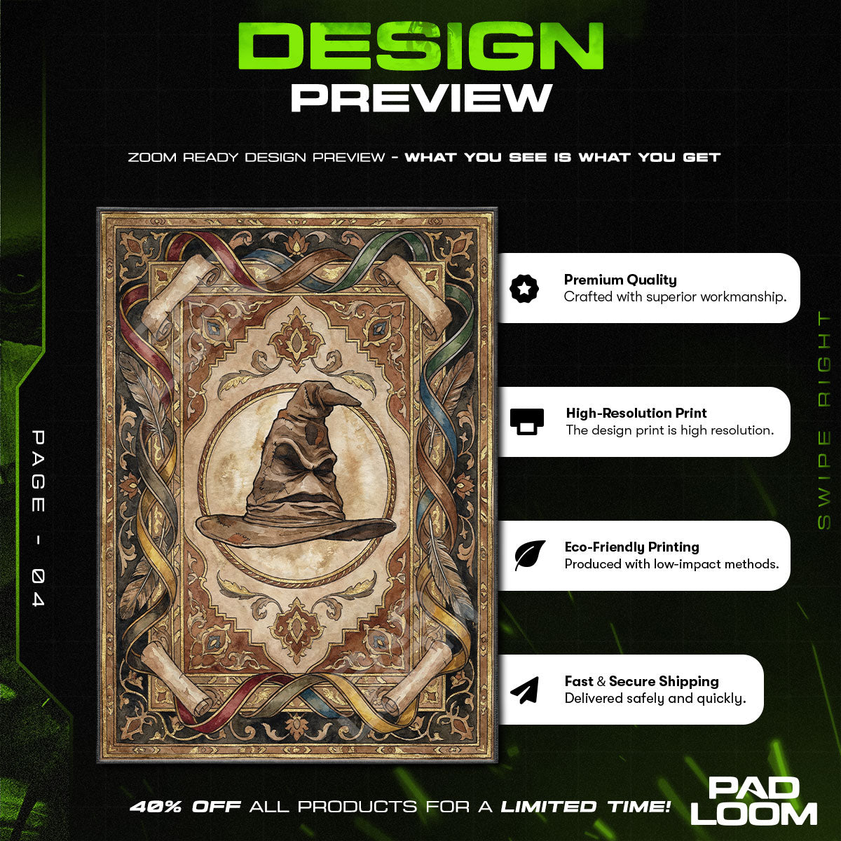 Room character design printed on rug