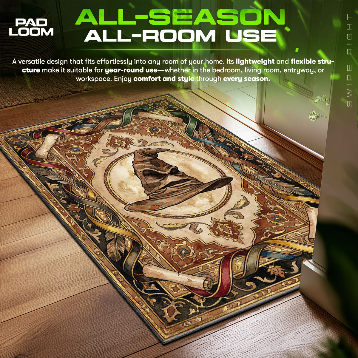 Sorting Hat Magical Ceremony Harry Potter Room fan rug — premium quality print