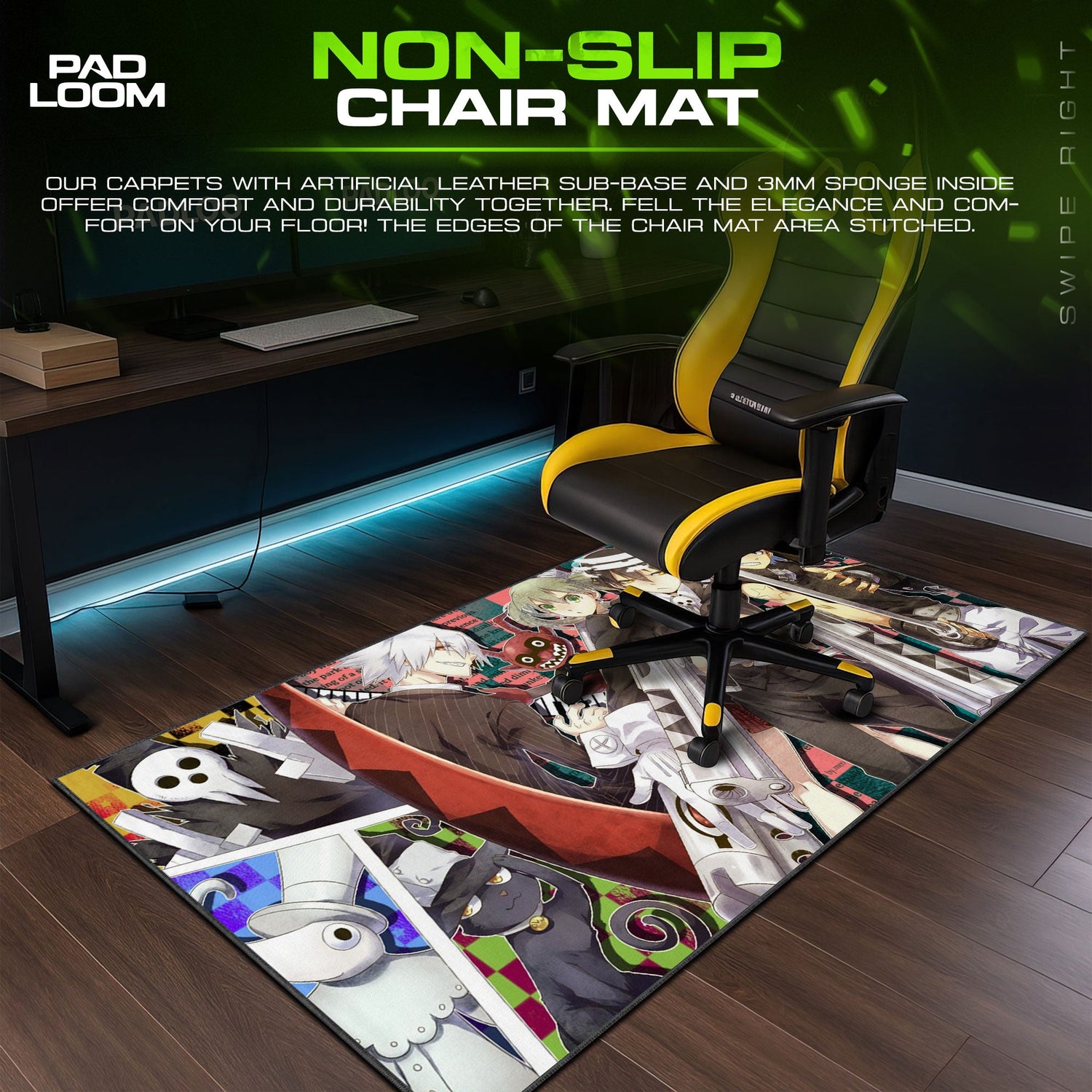 Soul Eater Main Cast Mouse Pad, Anime Gaming Desk Mat Padloom