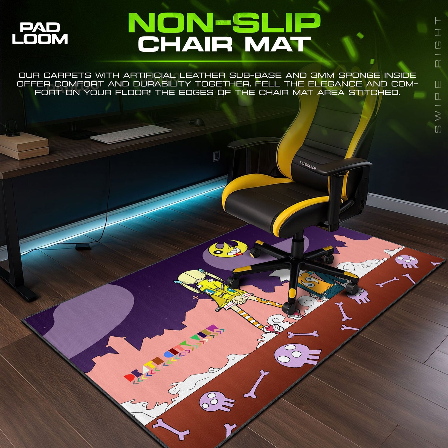 Soul Eater Maka and Soul Moon Mouse Pad, Anime Gaming Desk Mat Padloom