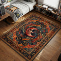 The Moon from Soul Eater smiling with blood dripping in a dark gothic Persian style area rug and floor mat