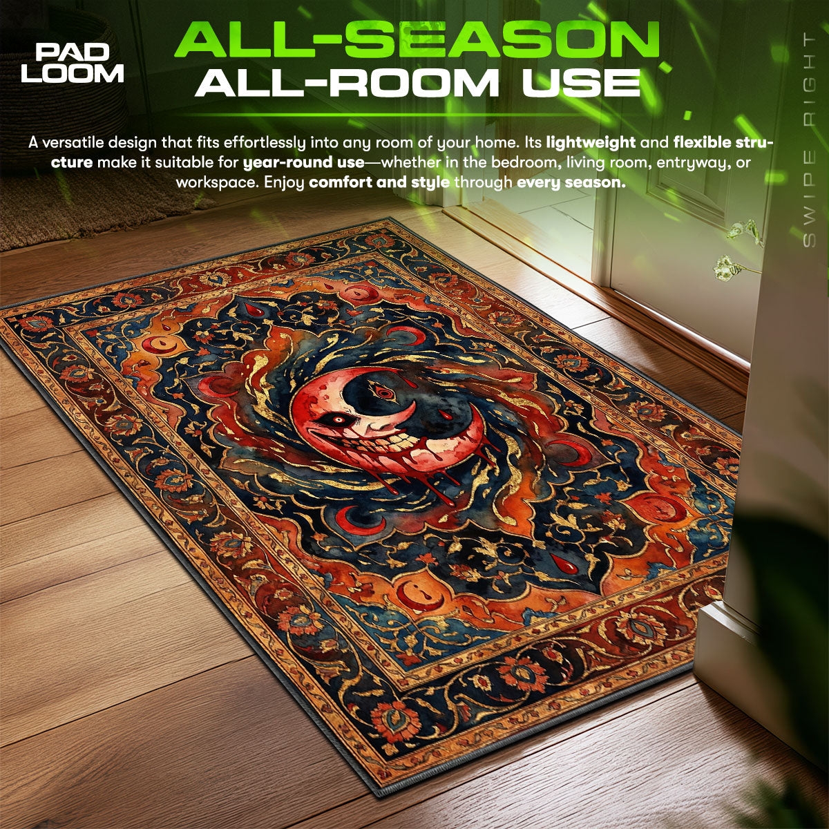 Soul Eater Moon Bleeding Soul Eater Chair fan rug — premium quality print