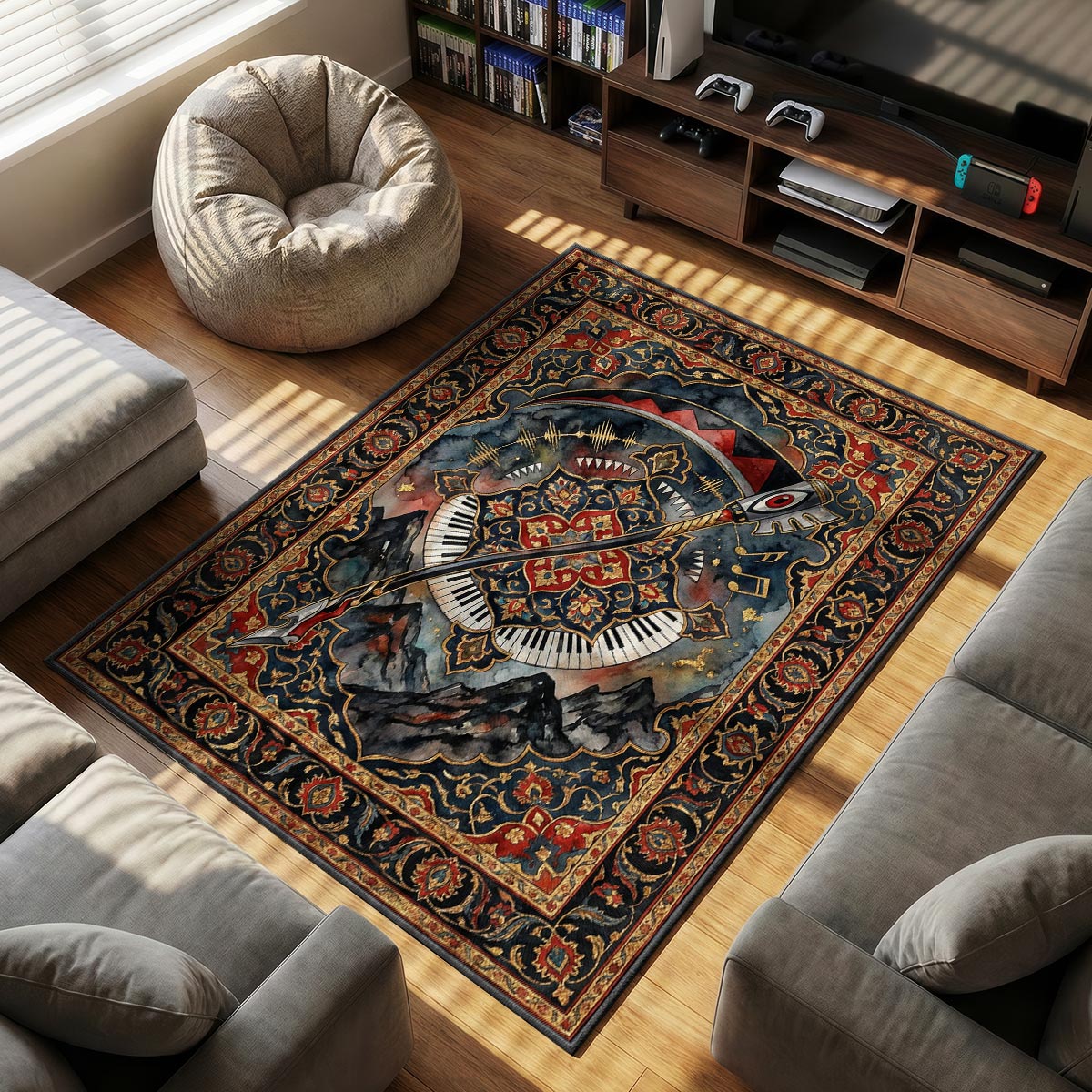 Soul Eater themed area rug for home decor fans