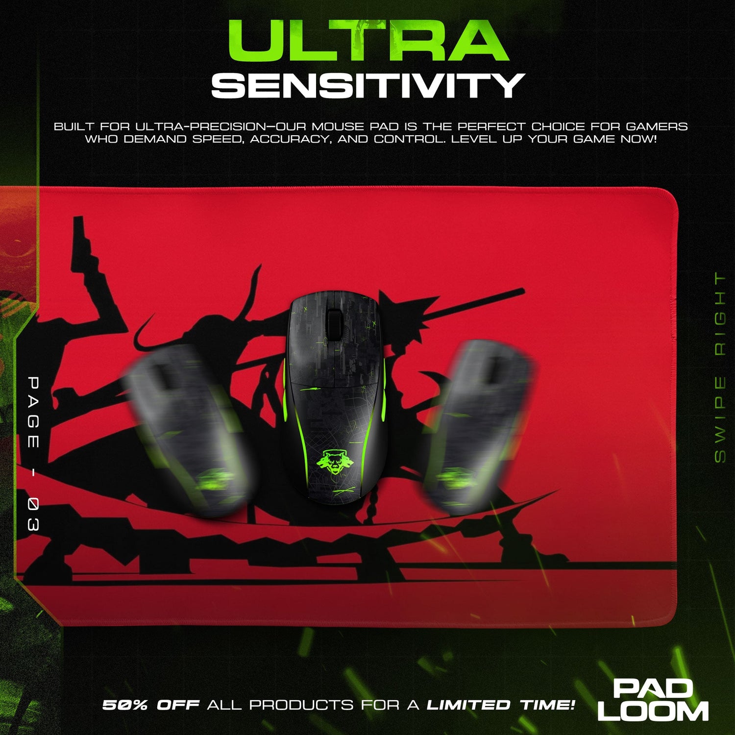 Soul Eater Trio Silhouette Mouse Pad, Anime Gaming Desk Mat Padloom