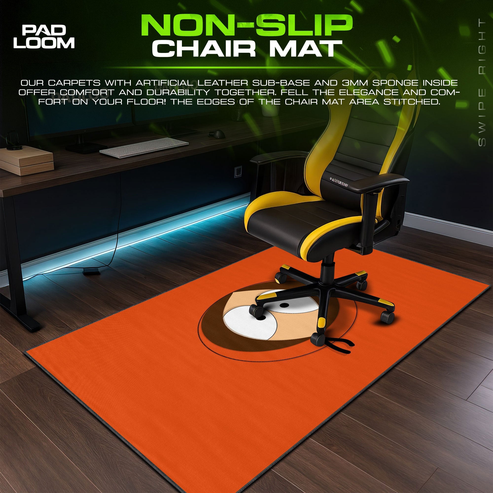 South Park Kenny Mouse Pad - Minimalist Chaos Gaming Desk Mat Padloom