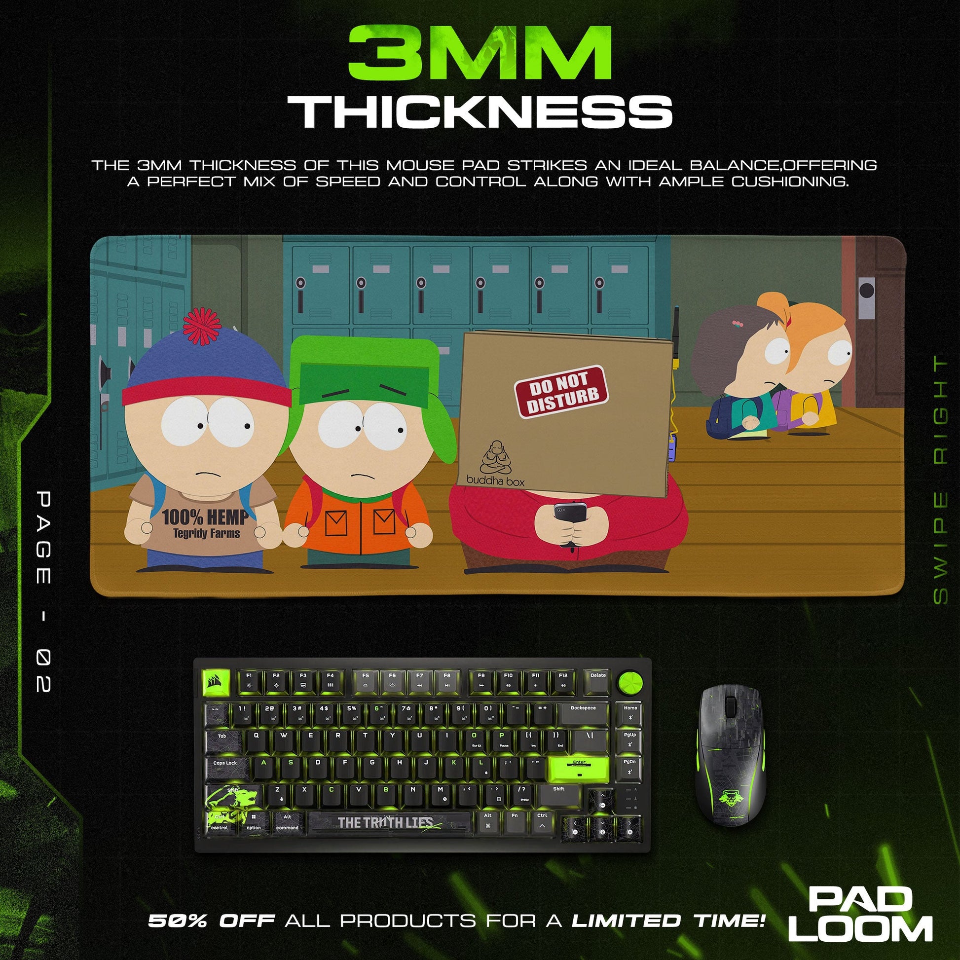South Park Mouse Pad - Buddha Box Chaos Gaming Desk Mat Padloom