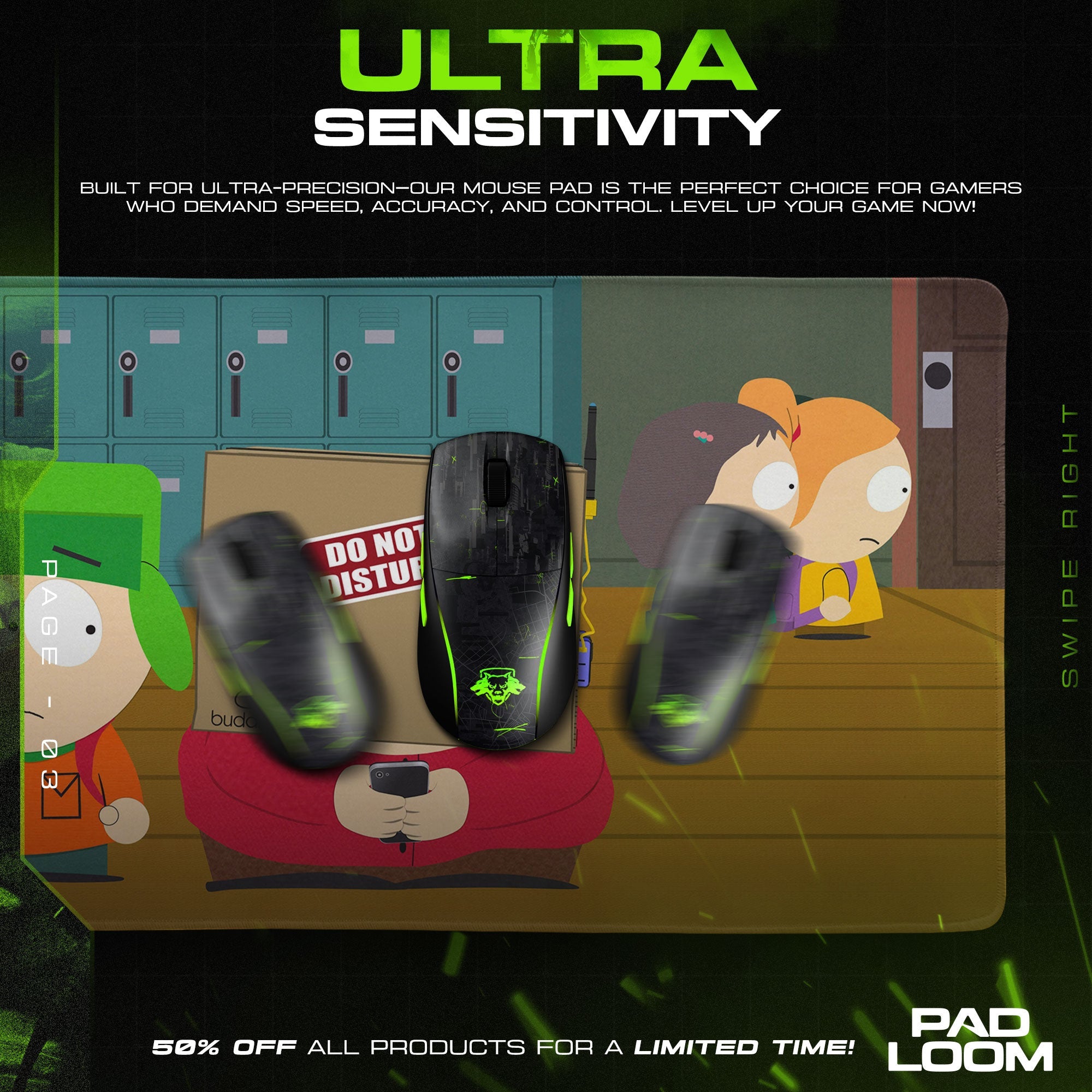 South Park Mouse Pad - Buddha Box Chaos Gaming Desk Mat Padloom