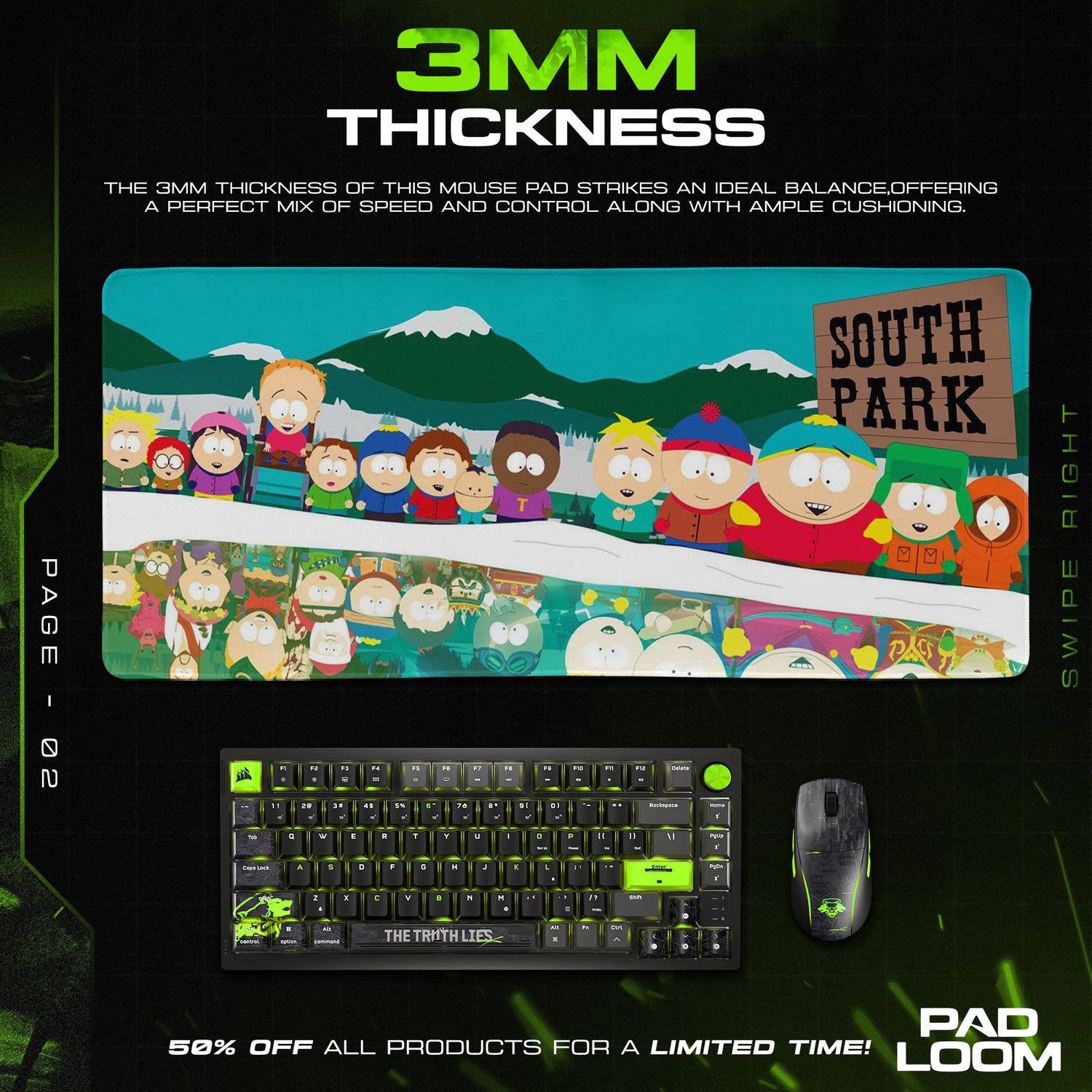 South Park Wizard Mouse Pad - Fantasy Chaos Gaming Desk Mat Padloom