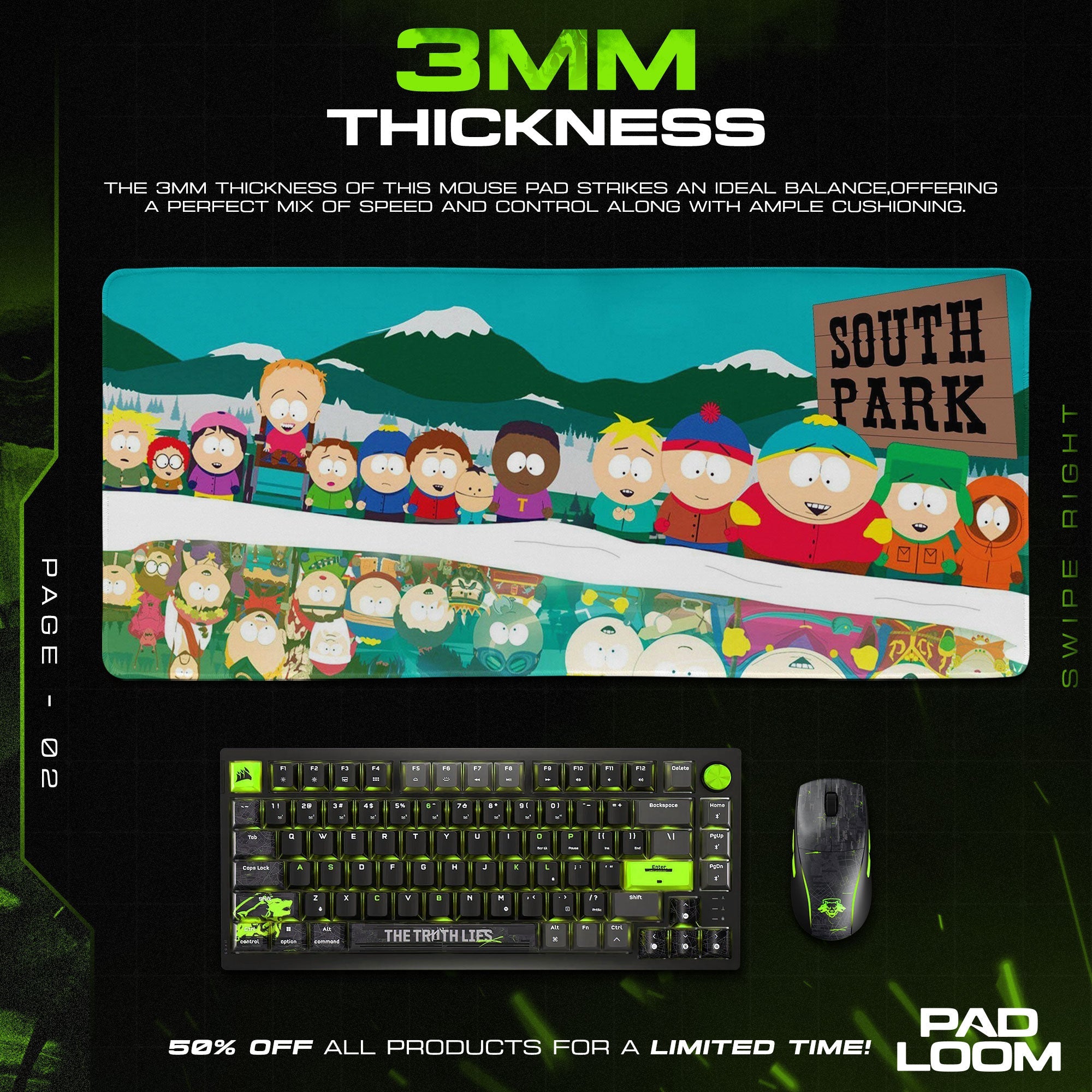 South Park Wizard Mouse Pad - Fantasy Chaos Gaming Desk Mat Padloom