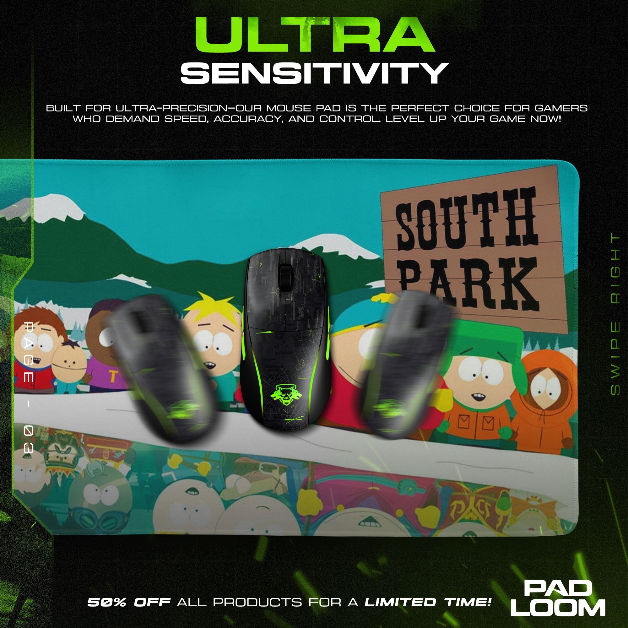 South Park Wizard Mouse Pad - Fantasy Chaos Gaming Desk Mat Padloom