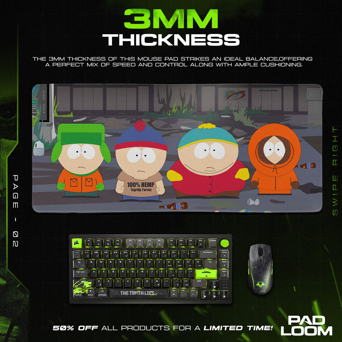 South Park Mouse Pad - Urban Chaos Gaming Desk Mat Padloom