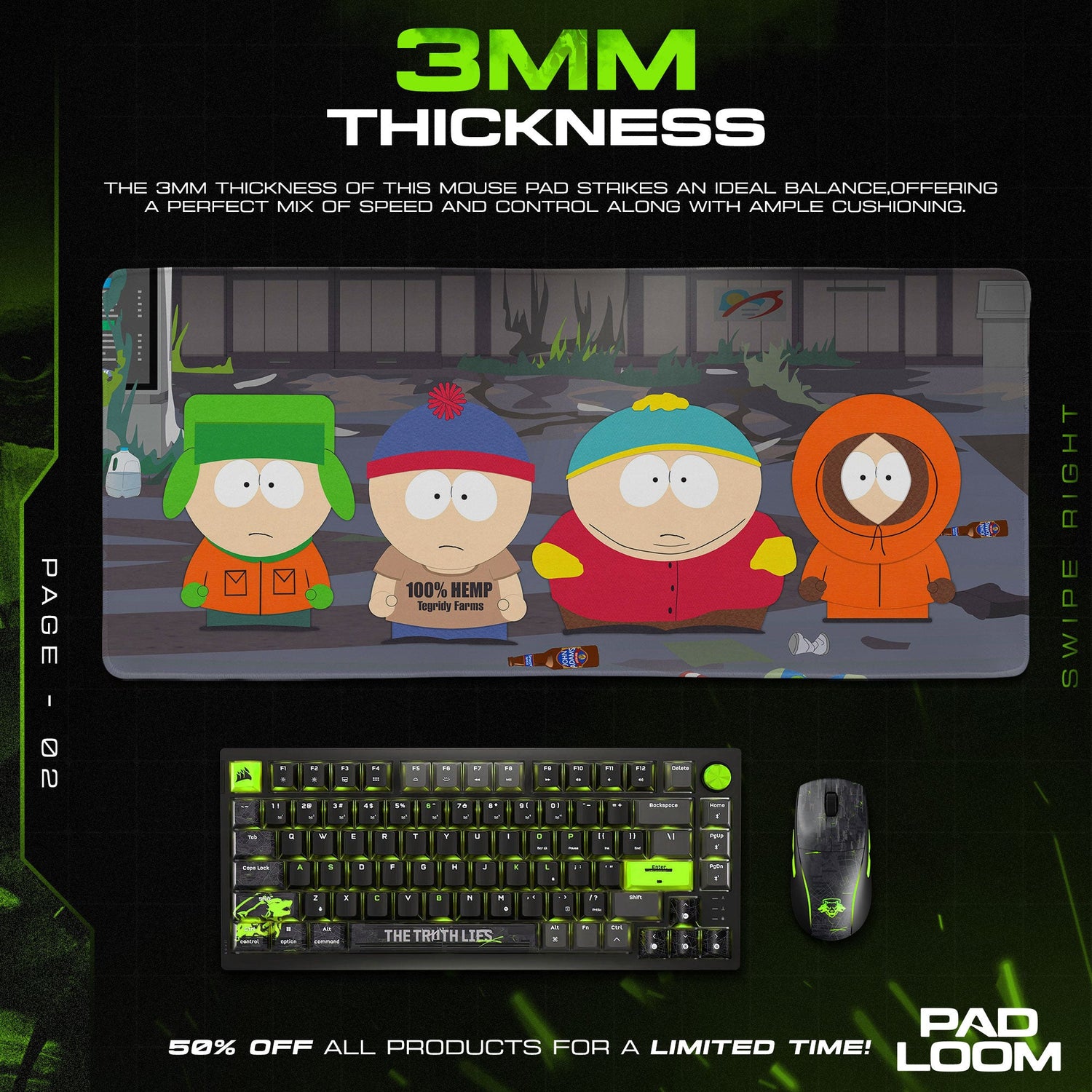 South Park Mouse Pad - Urban Chaos Gaming Desk Mat Padloom