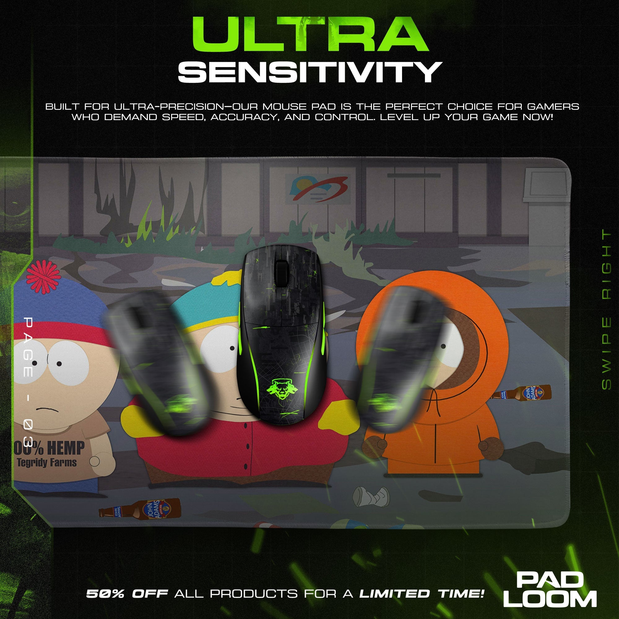 South Park Mouse Pad - Urban Chaos Gaming Desk Mat Padloom