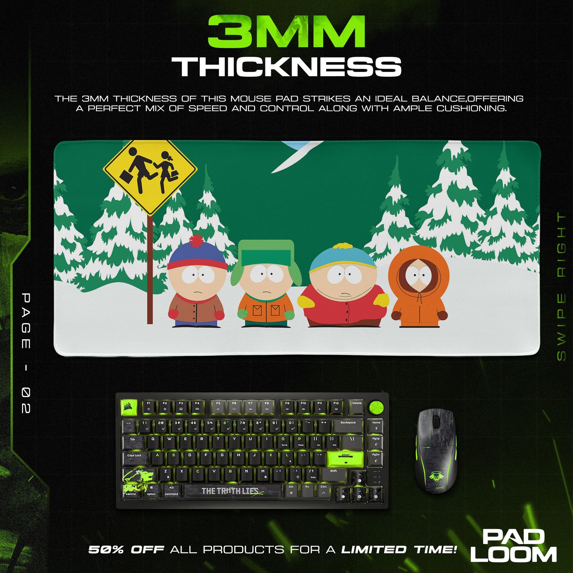 South Park Mouse Pad - Winter Chaos Gaming Desk Mat Padloom