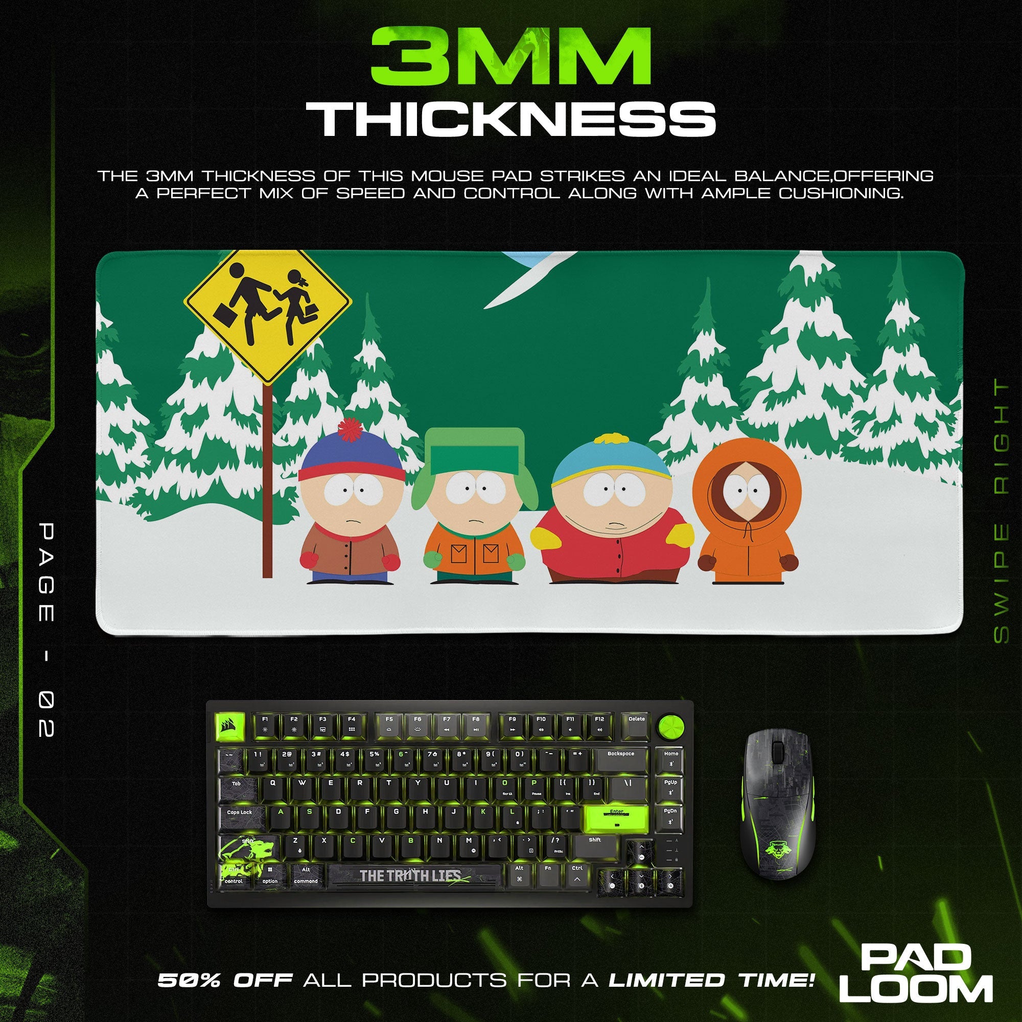 South Park Mouse Pad - Winter Chaos Gaming Desk Mat Padloom