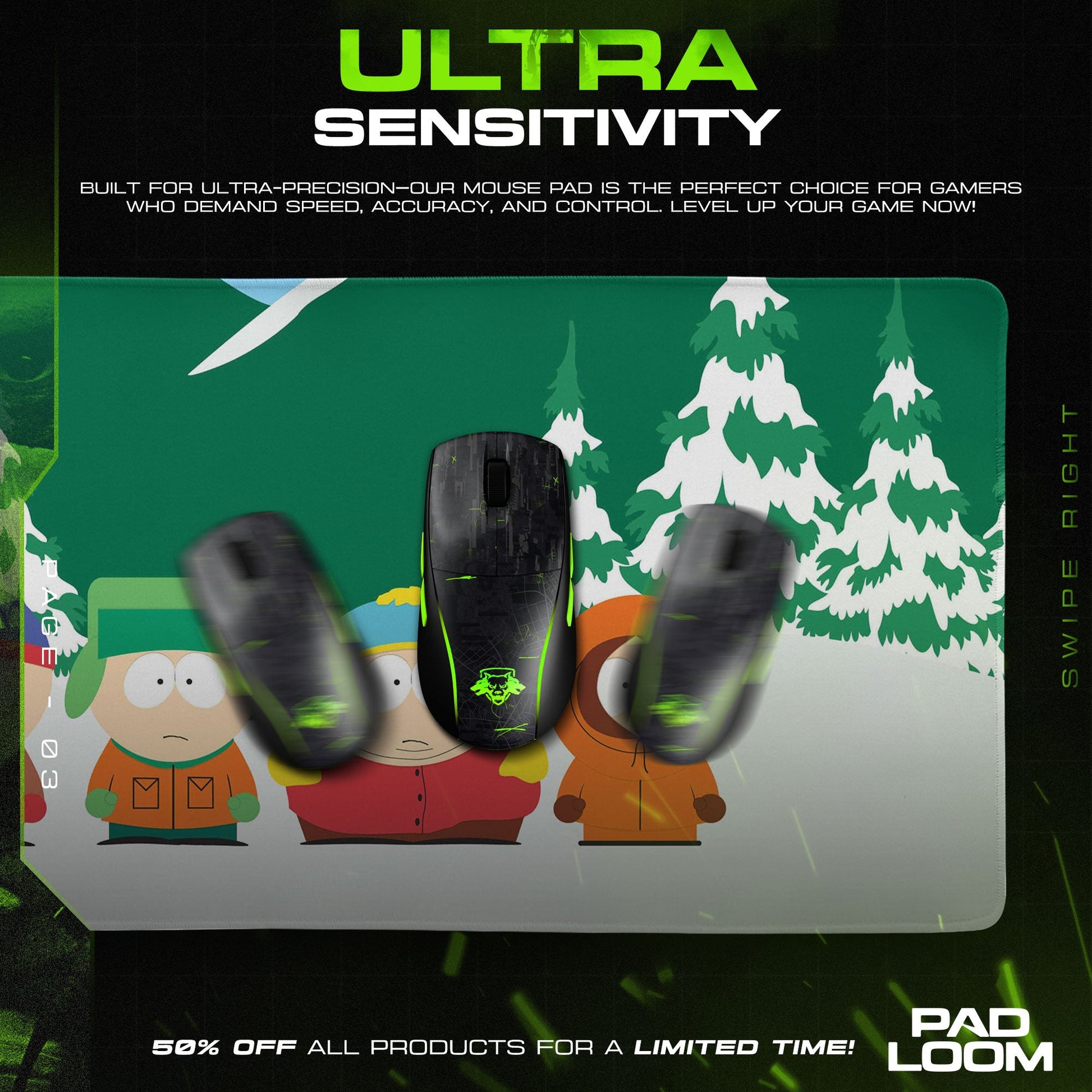 South Park Mouse Pad - Winter Chaos Gaming Desk Mat Padloom