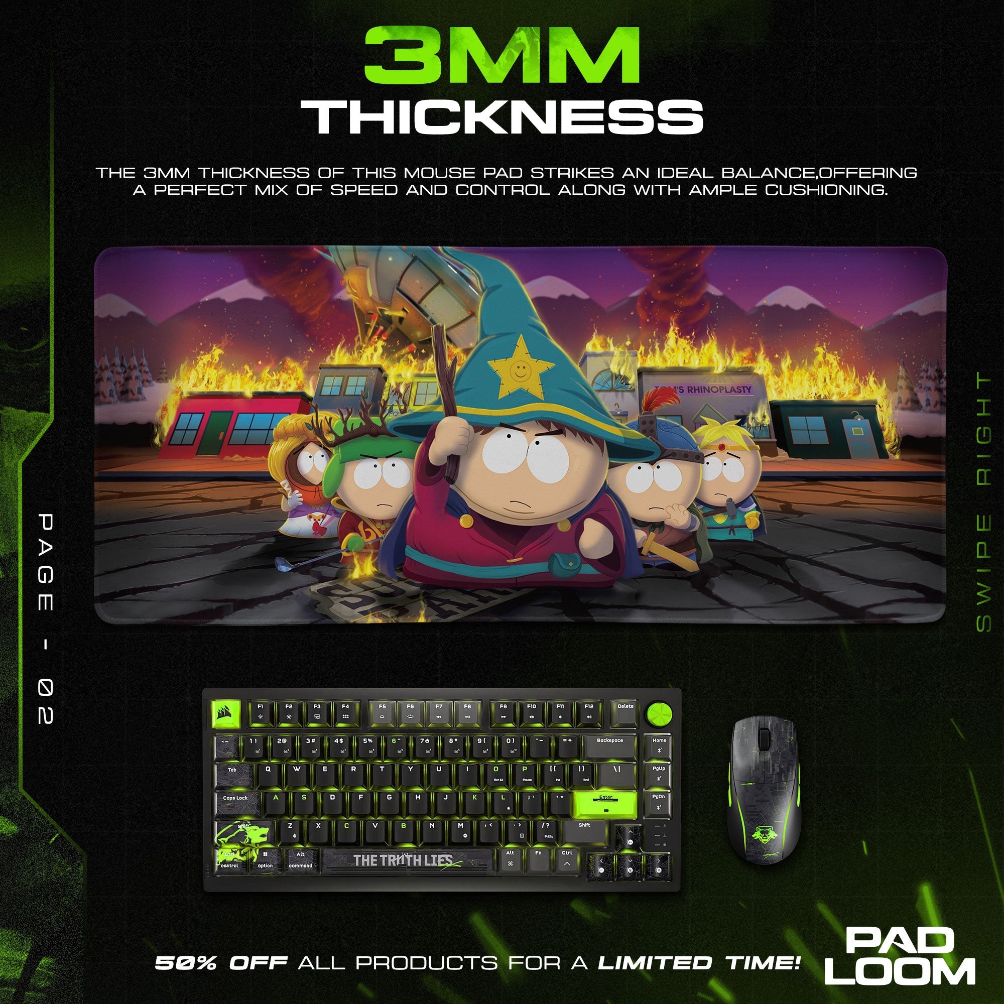 South Park Wizard Mouse Pad - Fantasy Chaos Gaming Desk Mat Padloom