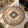Südwest-Kaktus runder Teppich im Wohnraum - Boho-Teppich rund