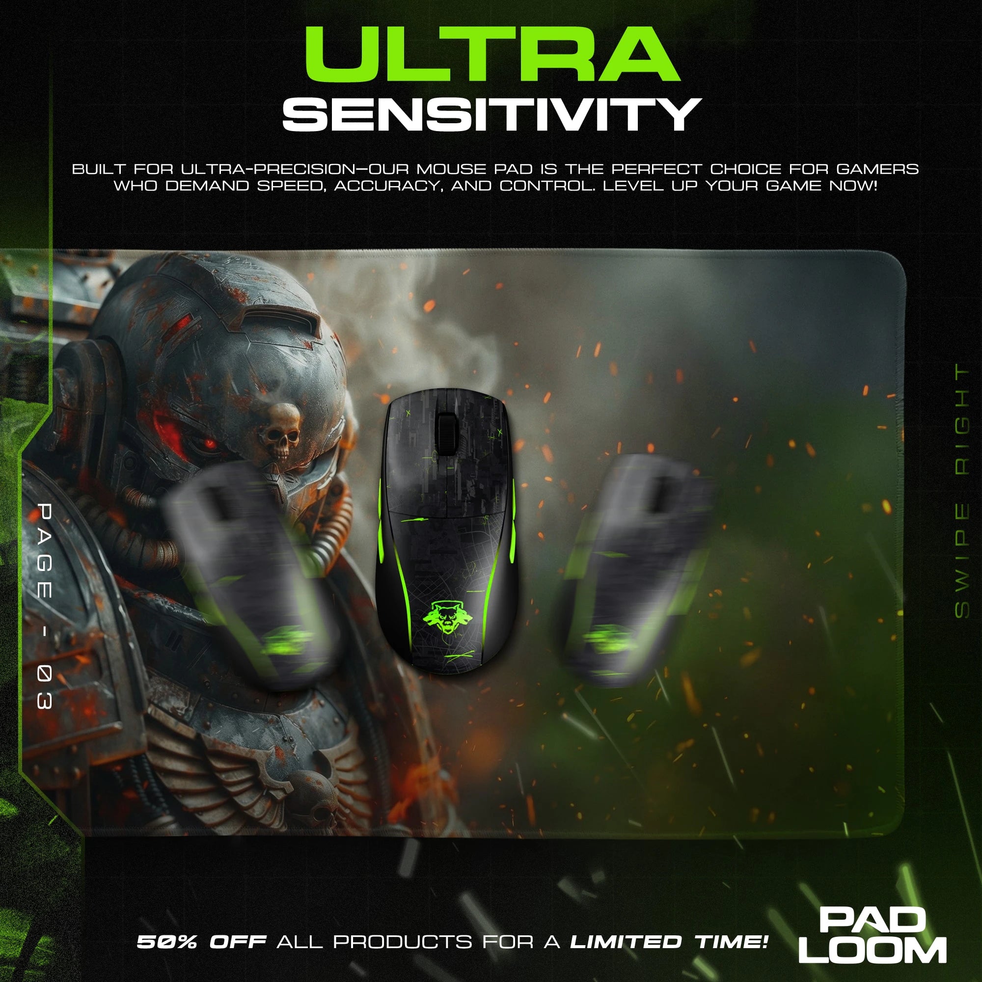 Space Marine Ashfall mouse pad – 11 sizes from 30×40 cm to XXL desk mat