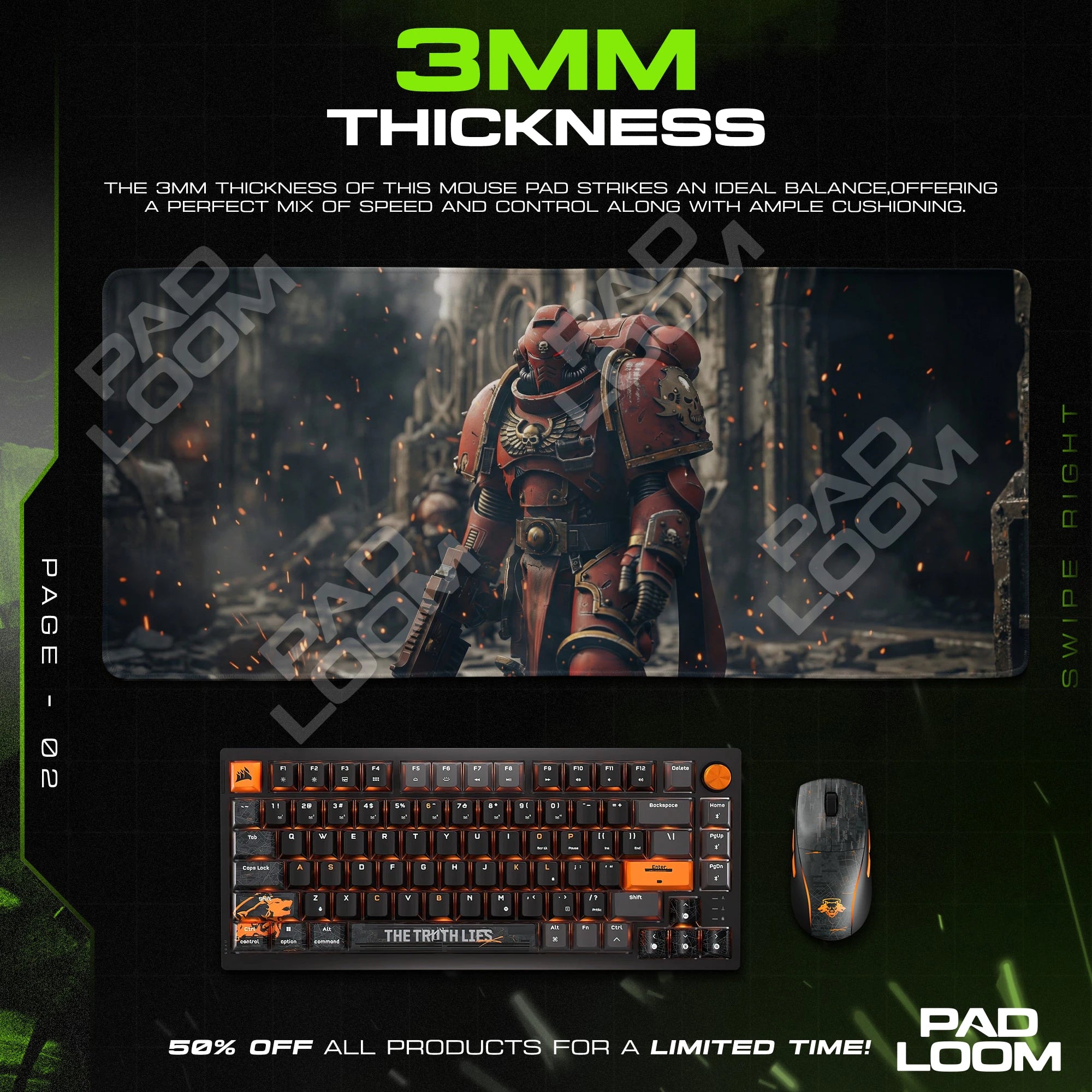 Space Marine Crimson Watch Mouse Pad - Warhammer Mat