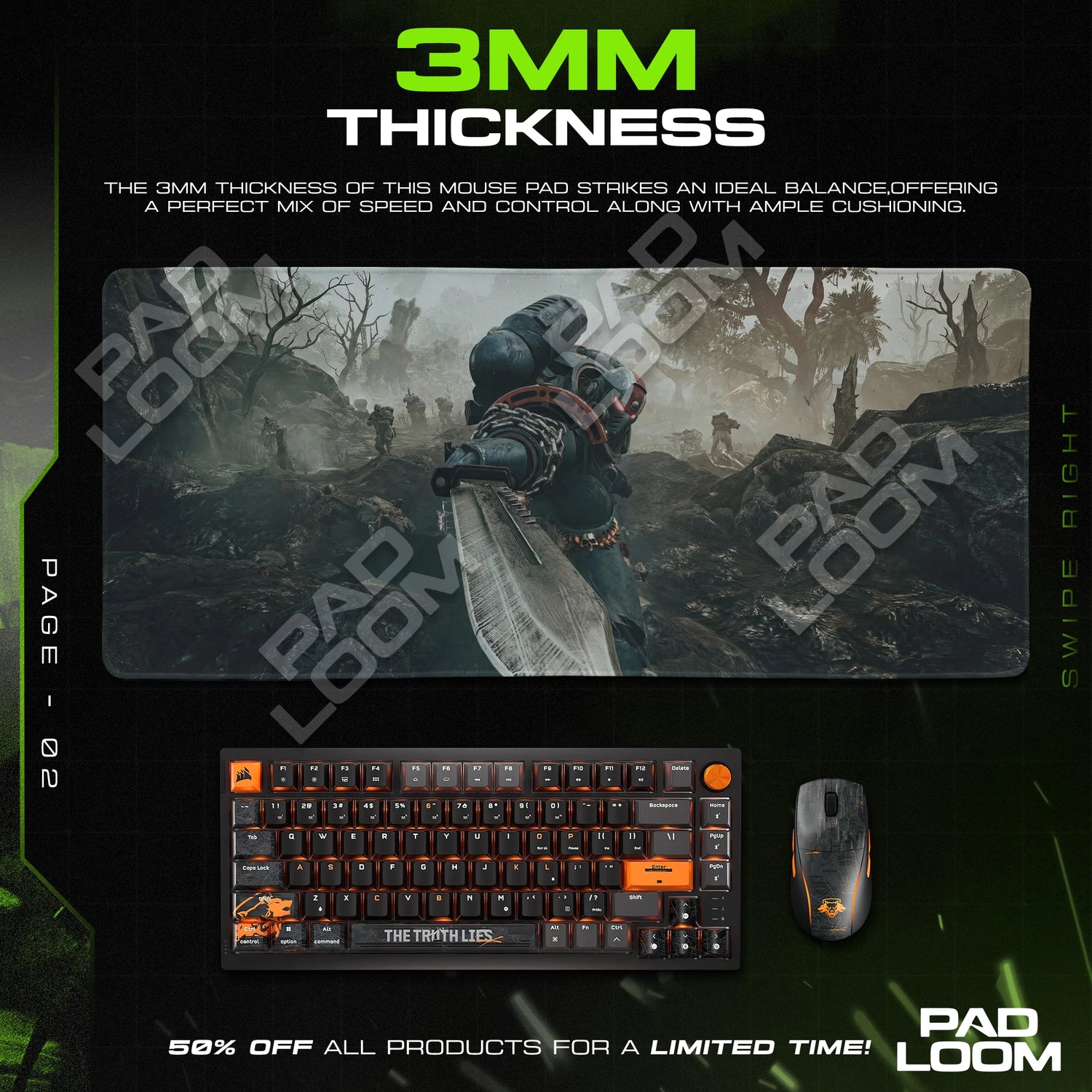 Space Marine Jungle Purge Mouse Pad - Warhammer Mat