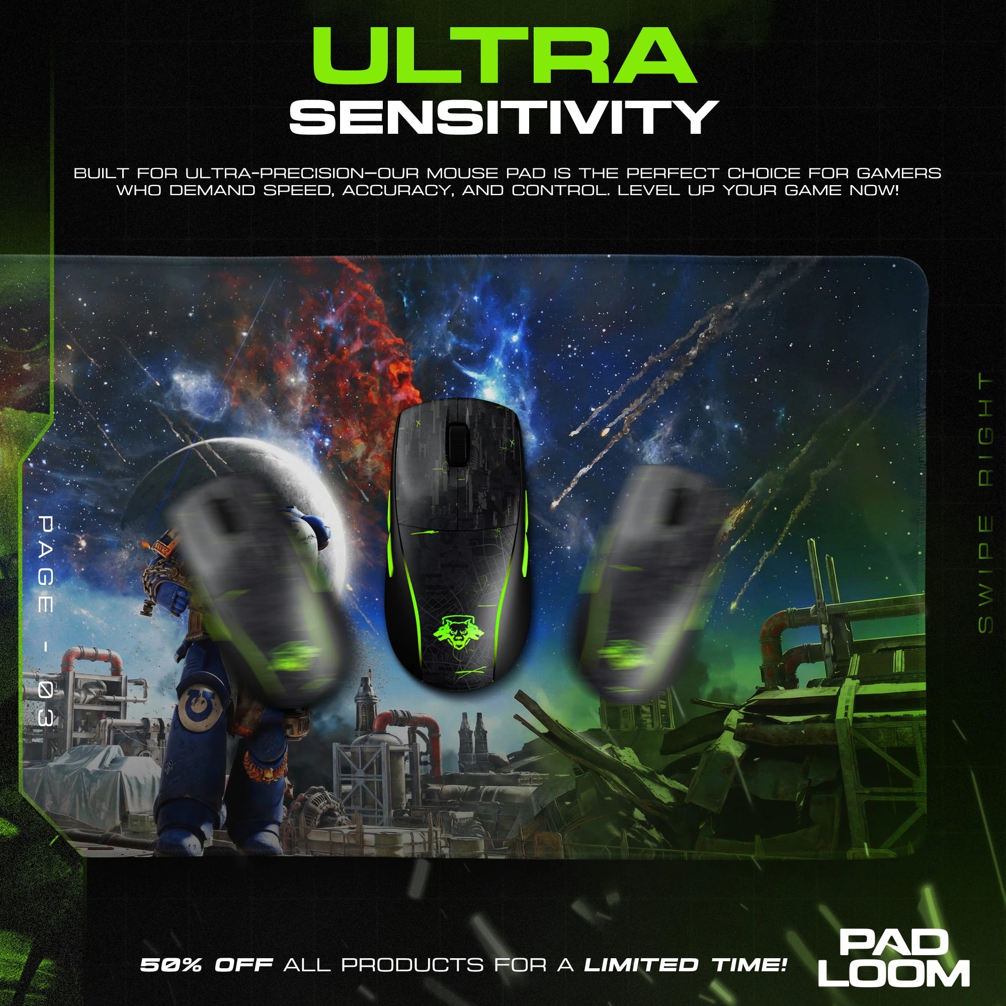 Space Marine Nebula Watch Mouse Pad - Warhammer Mat