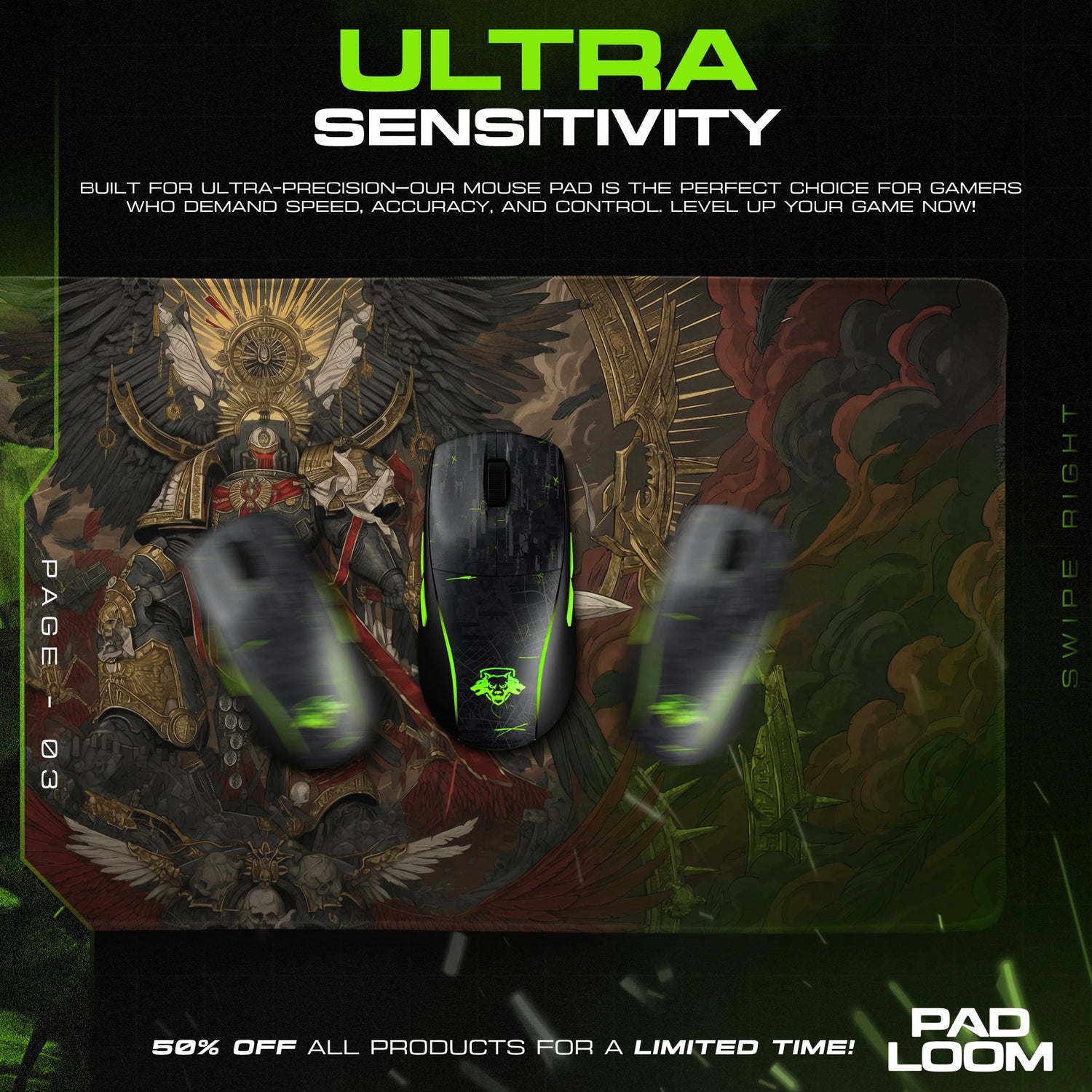 Space Marine Sanguine Halo Mouse Pad - Warhammer Mat