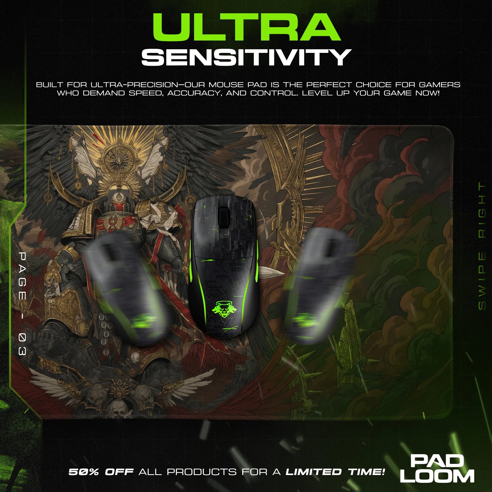 Space Marine Sanguine Halo Mouse Pad - Warhammer Mat