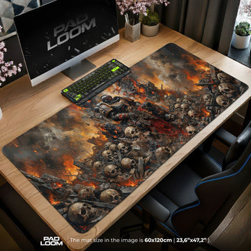 Space Marine Skull Field Mouse Pad – gaming desk mat by Padloom