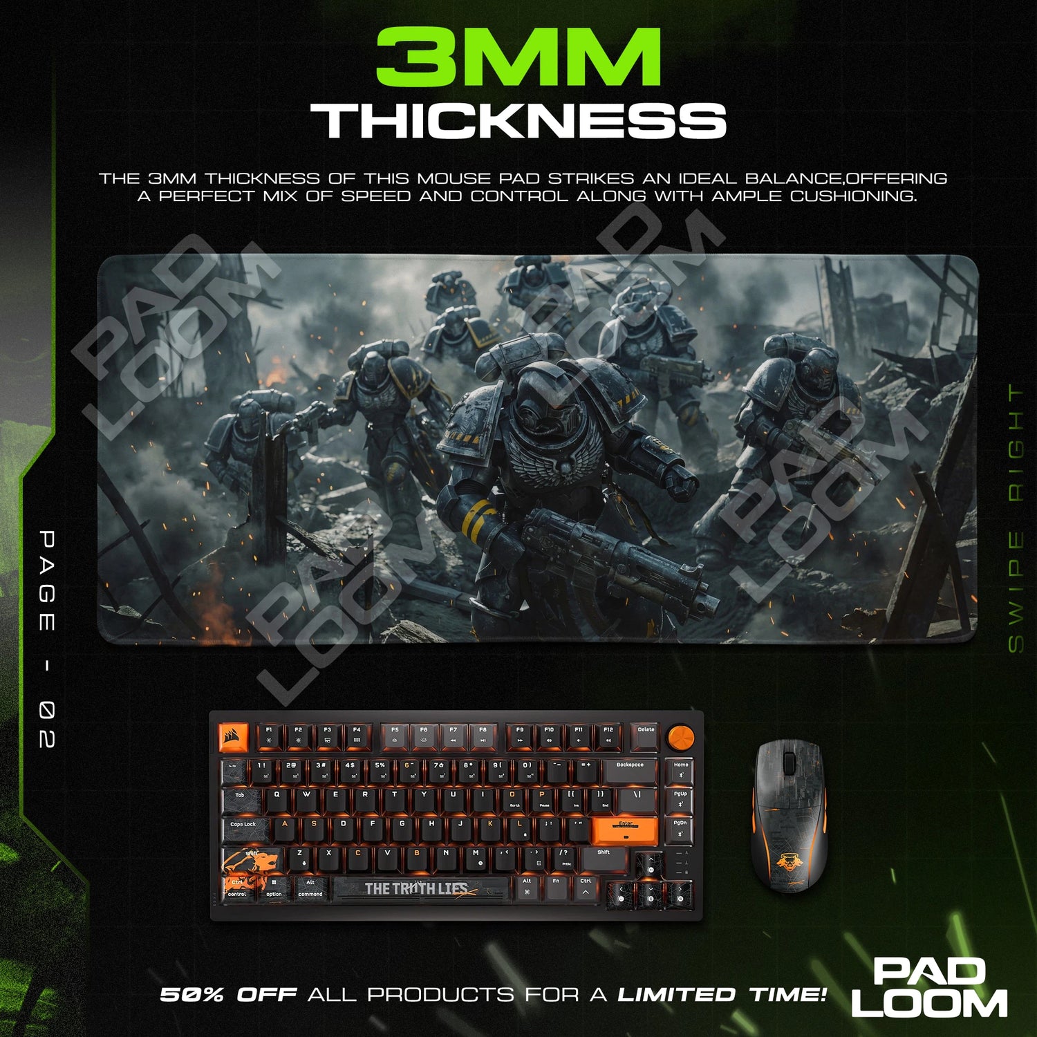 Space Marine Squad Advance Mouse Pad - Warhammer Mat