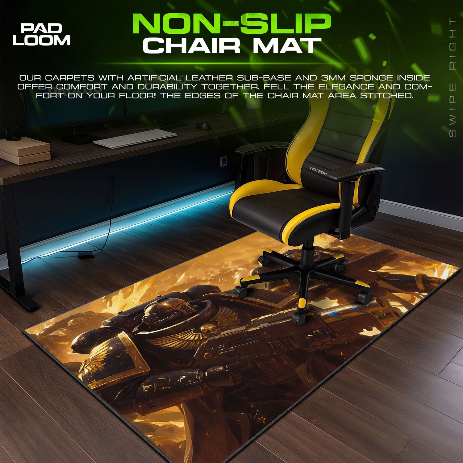 Space Marines Assault Mouse Pad, Warhammer 40K Gaming Desk Mat Padloom