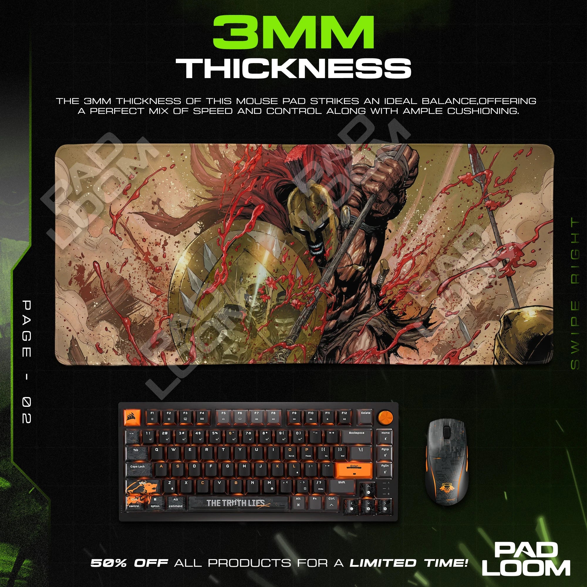 Spartan Bloodstorm Mouse Pad - 300 Desk Mat