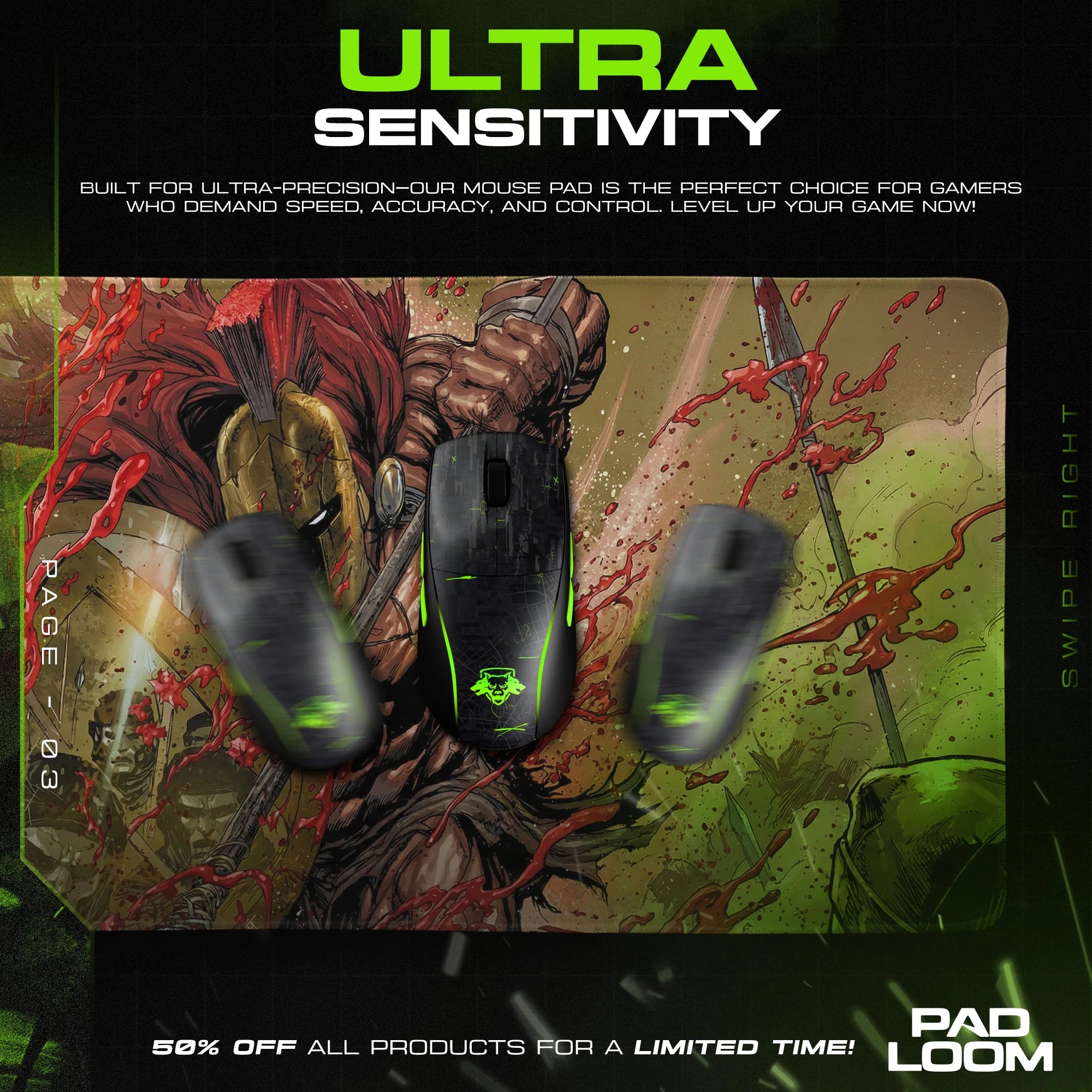 Spartan Bloodstorm Mouse Pad - 300 Desk Mat