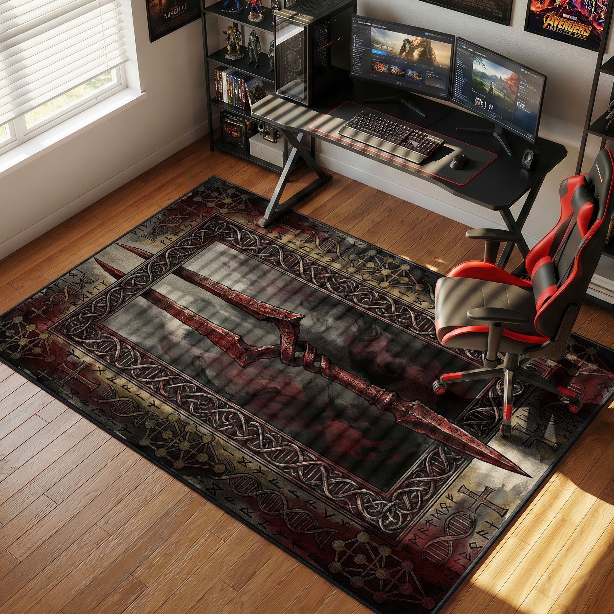 Spear Longinus Ancient Artifact Evangelion Chair rug — main product view