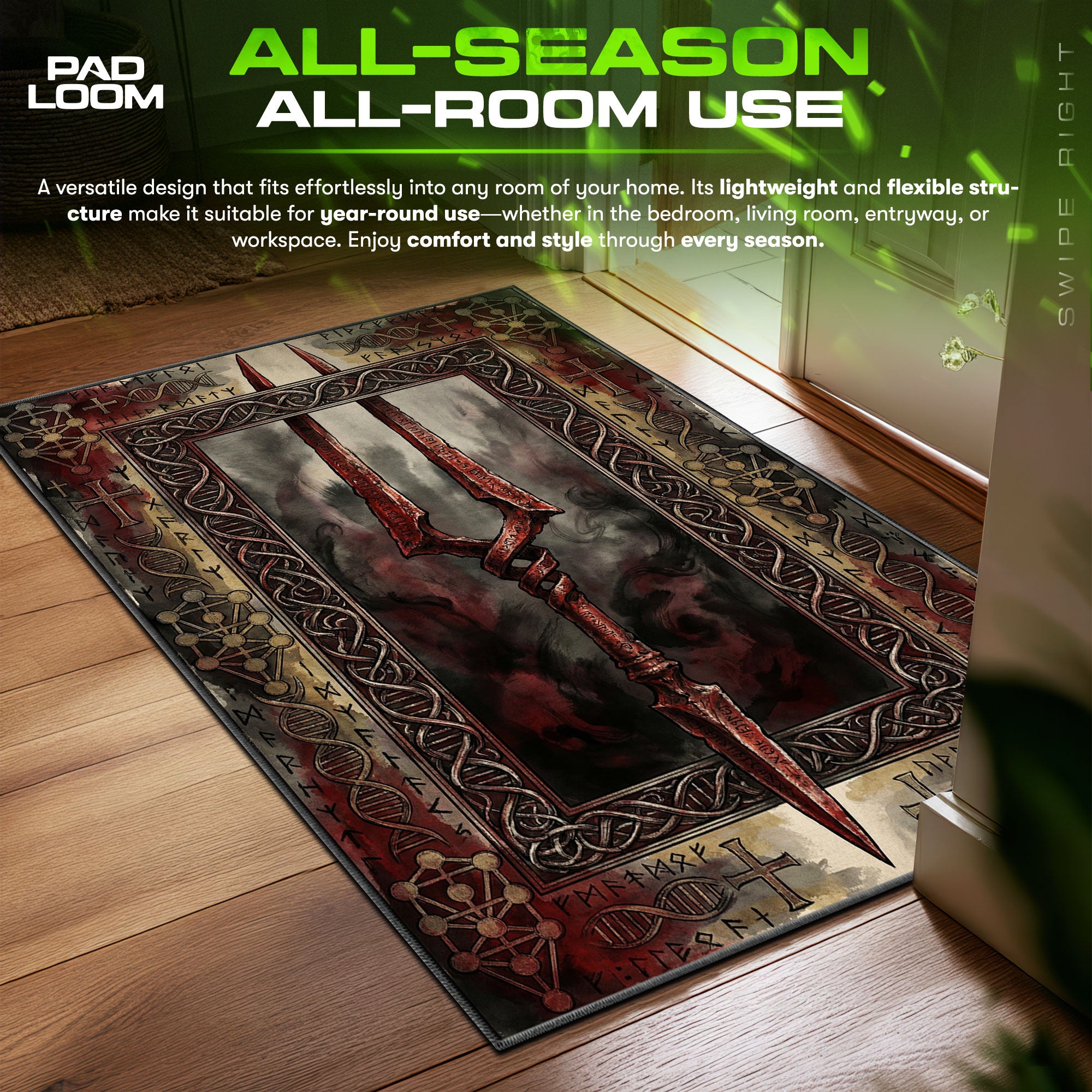 Spear Longinus Ancient Artifact Evangelion Chair fan rug — premium quality print