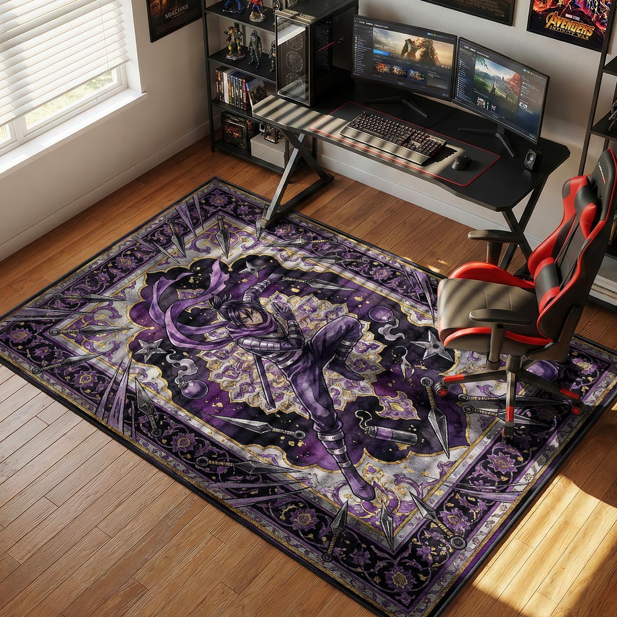Speed o' Sound Sonic Ninja Strike One Punch Man Chair rug — main product view