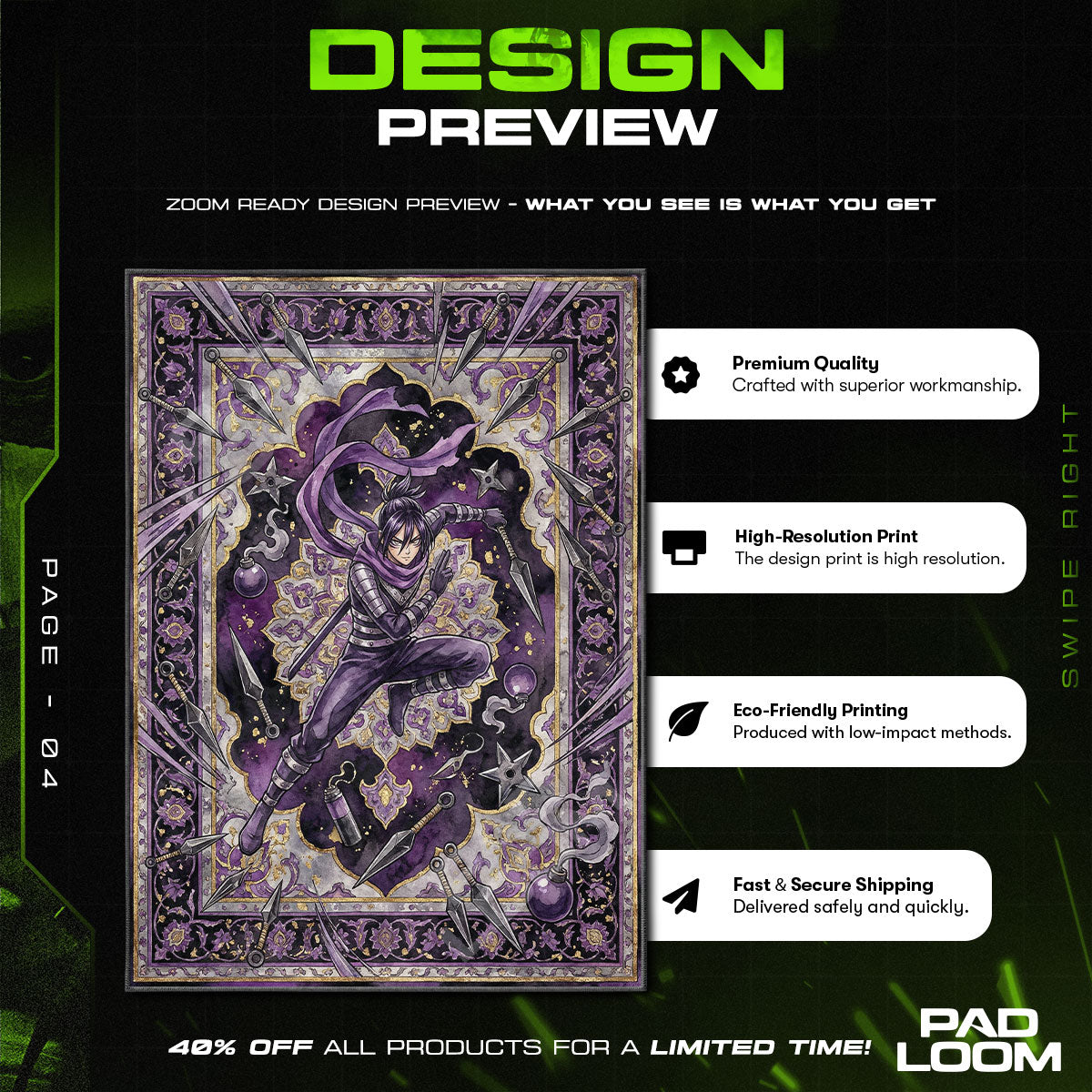 Chair character design printed on rug
