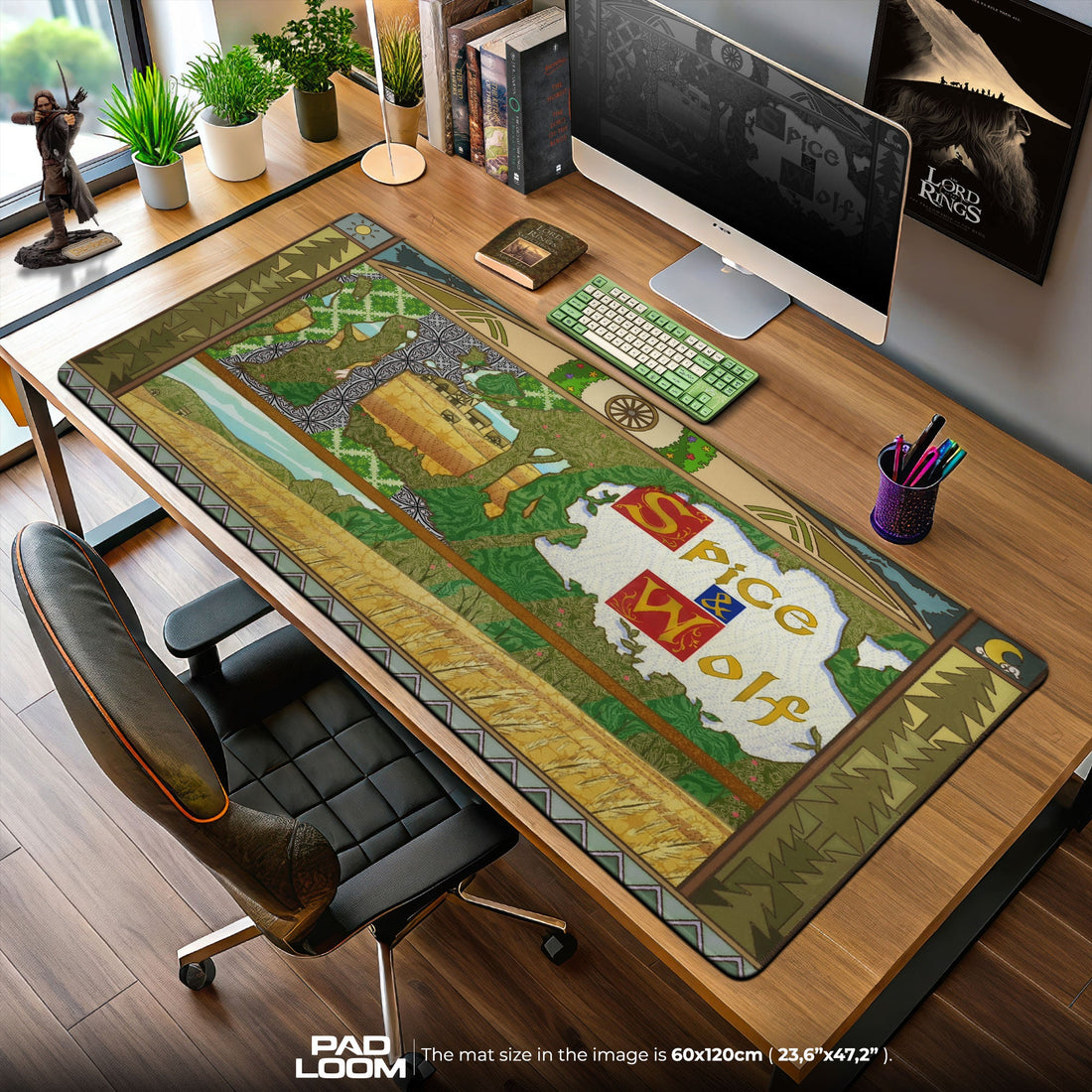 Spice and Wolf Mouse Pad - Medieval Map Anime Desk Mat Padloom