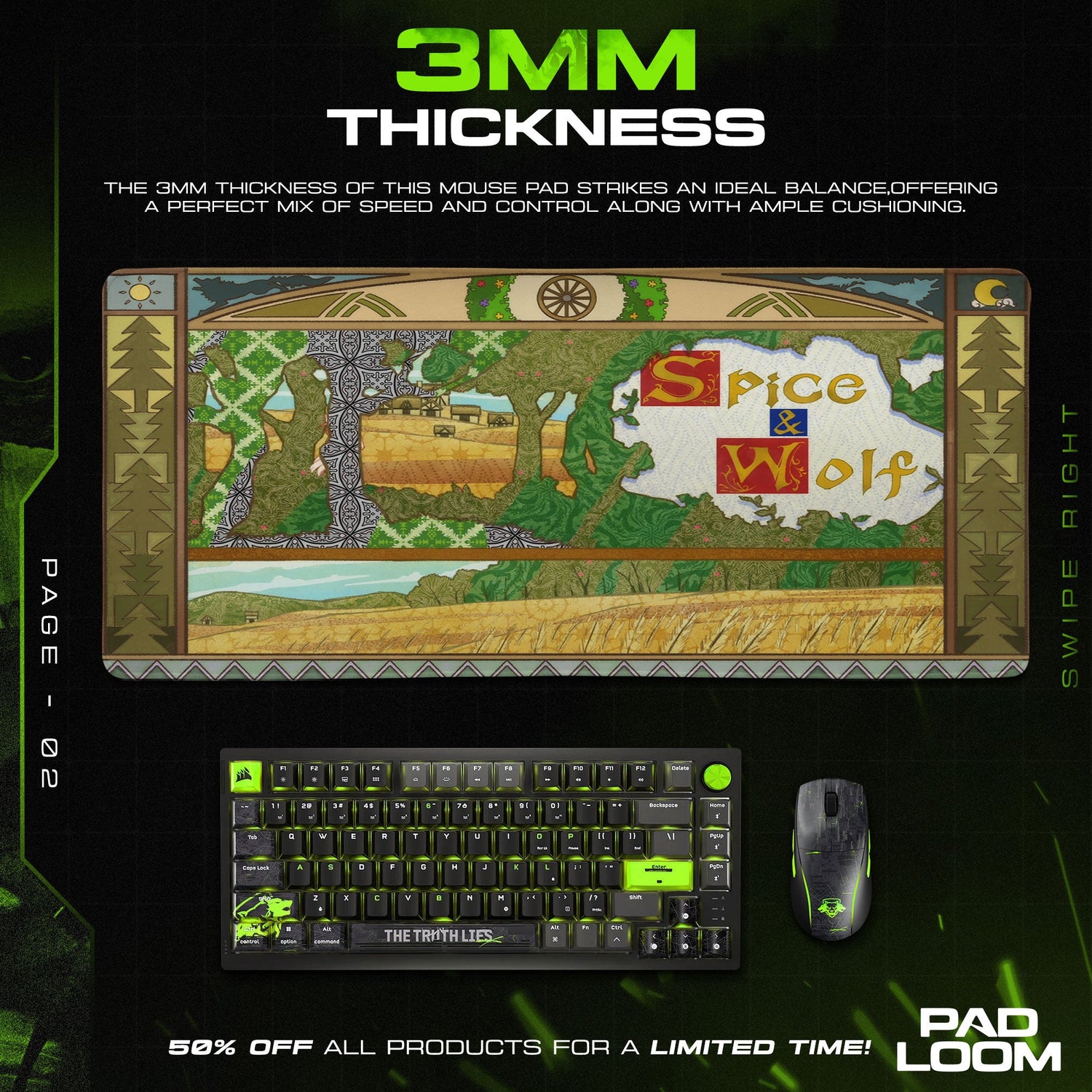 Spice and Wolf Mouse Pad - Medieval Map Anime Desk Mat Padloom